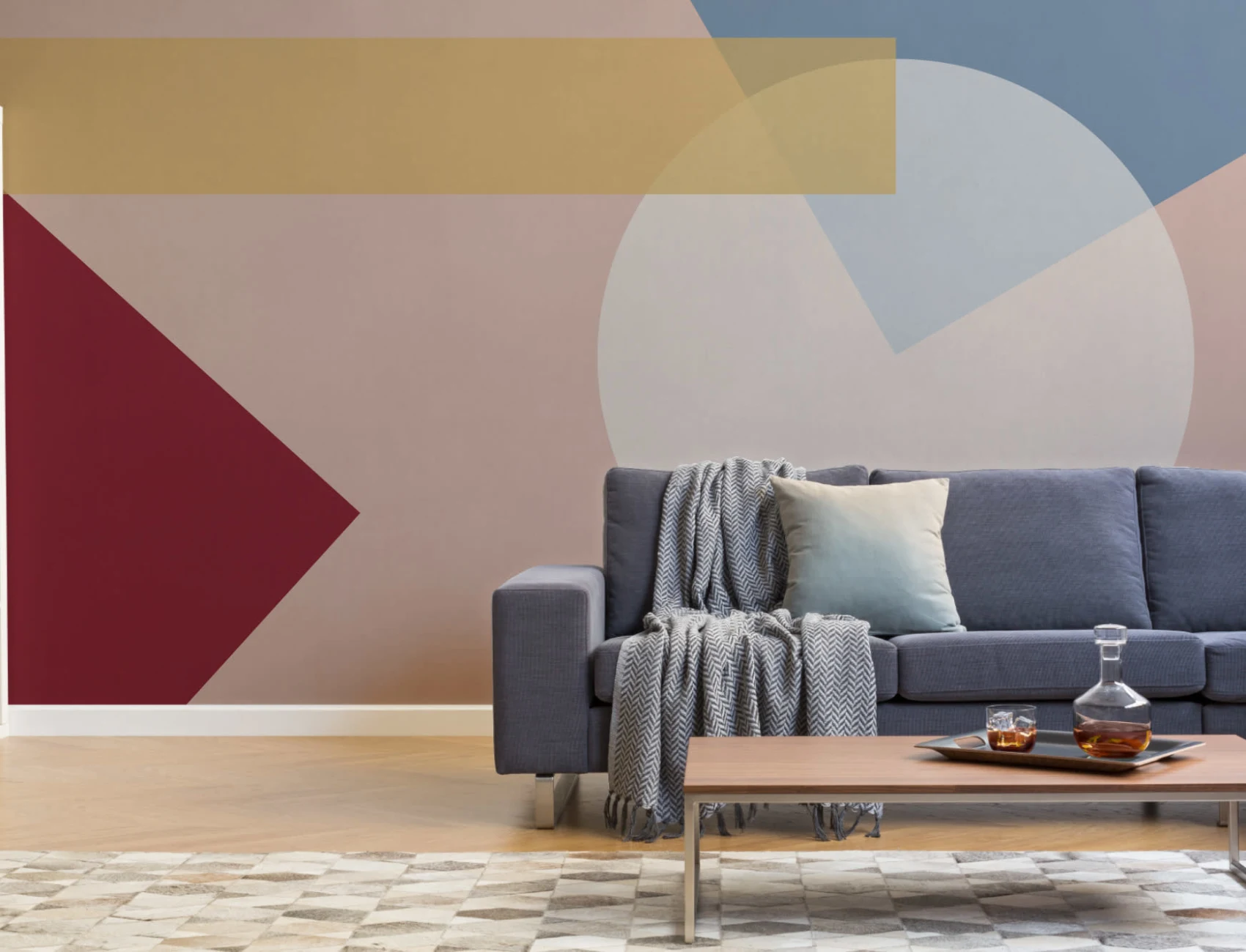 Bold Geometric Shapes Modern Bauhaus Wallpaper Mural