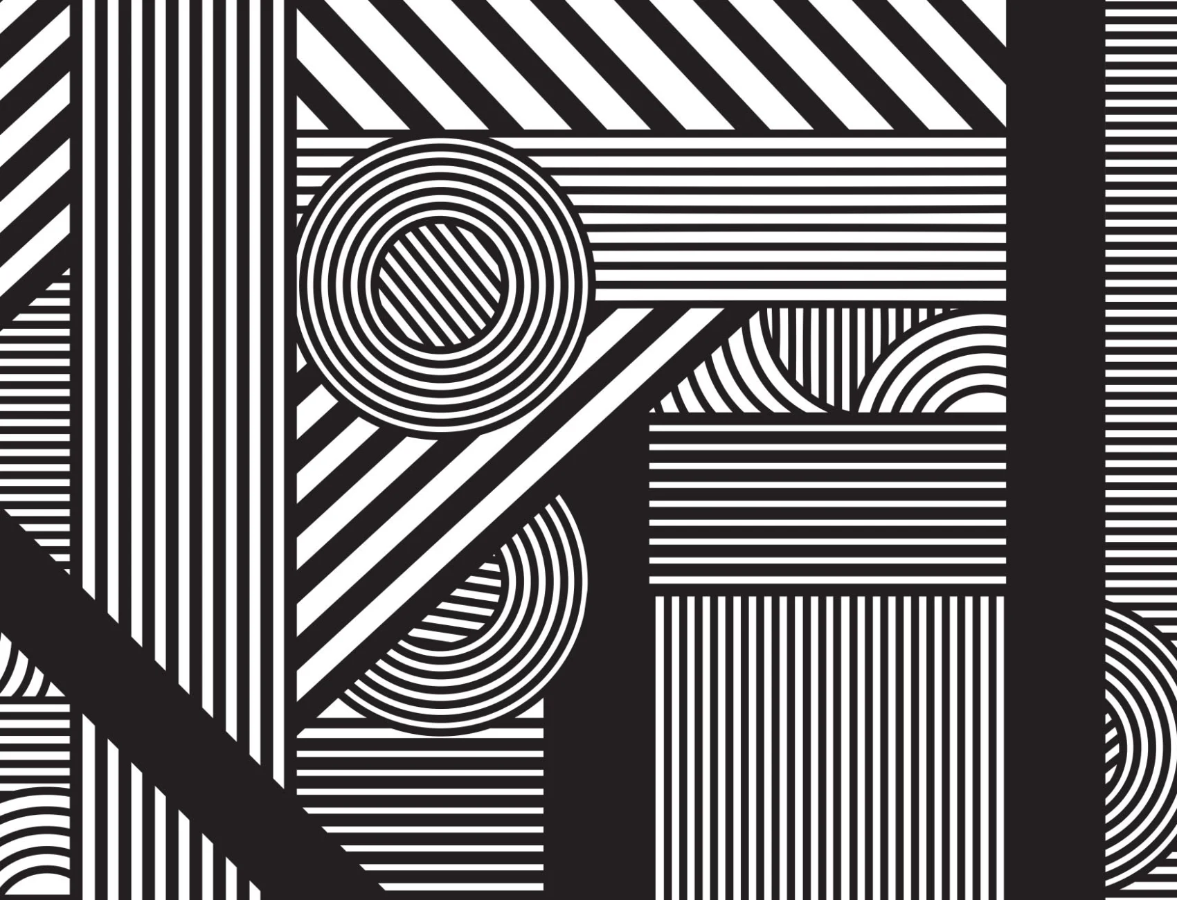 Oriz Geometric Black & White Wallpaper Mural