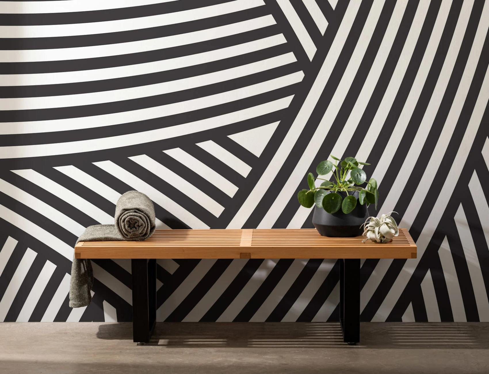 Walmer Layered Black & White Wallpaper Mural