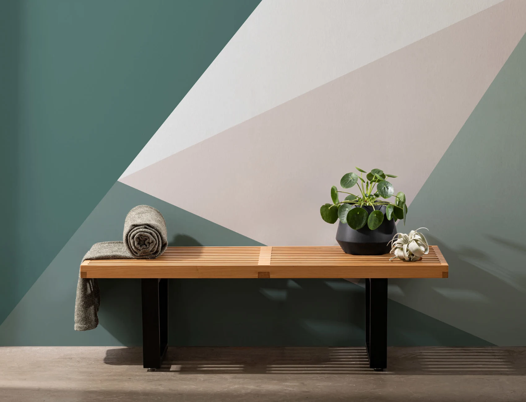 Green Oversized Geometric Wallpaper Mural