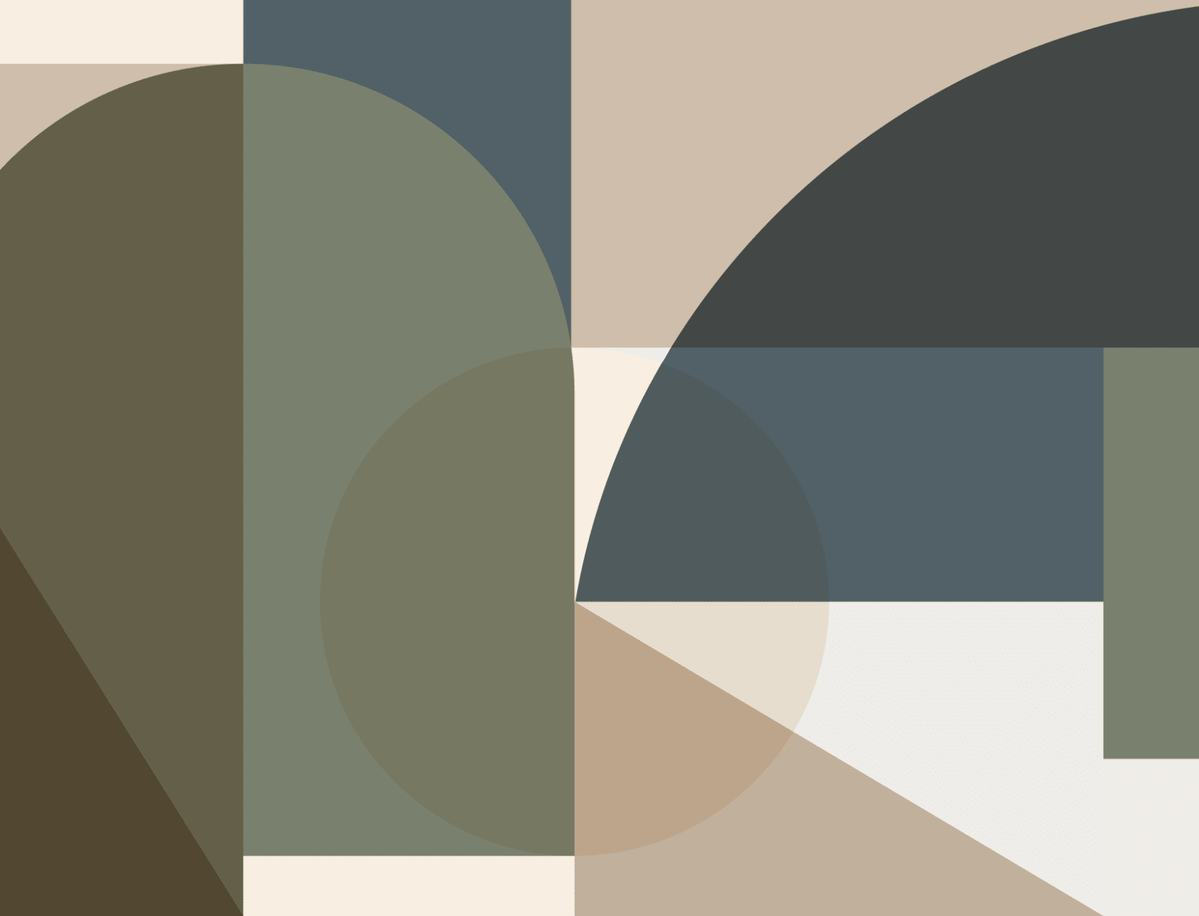 Green Geometric Contemporary Multicolor Mural For Modern Spaces