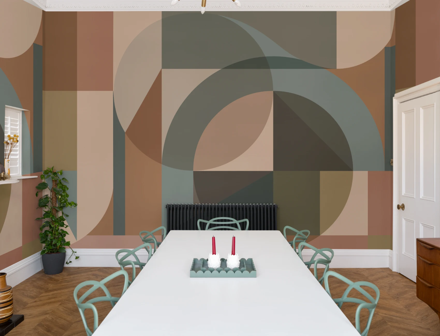 Flerfarvet abstrakt geometrisk moderne mønster fototapet