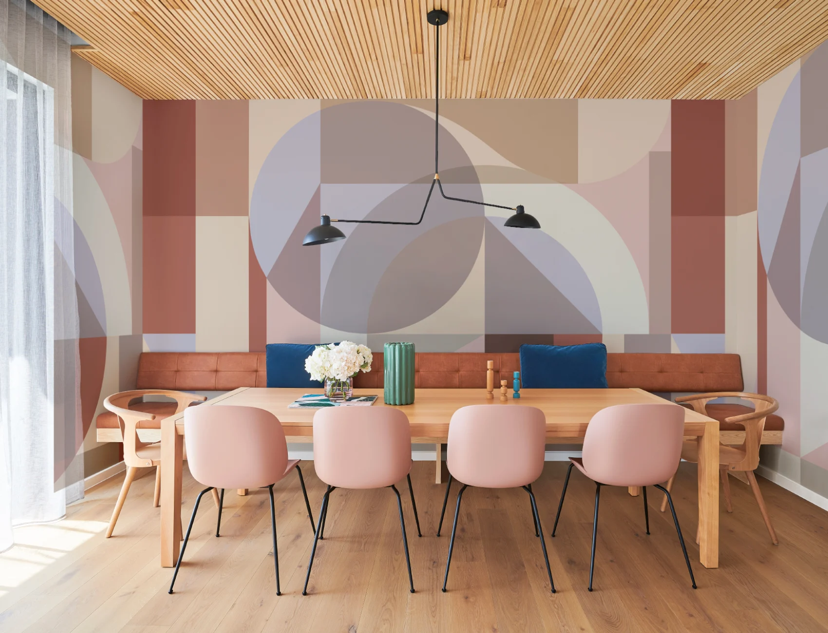 Lilac Geometric Abstract Multicolor Wall Mural