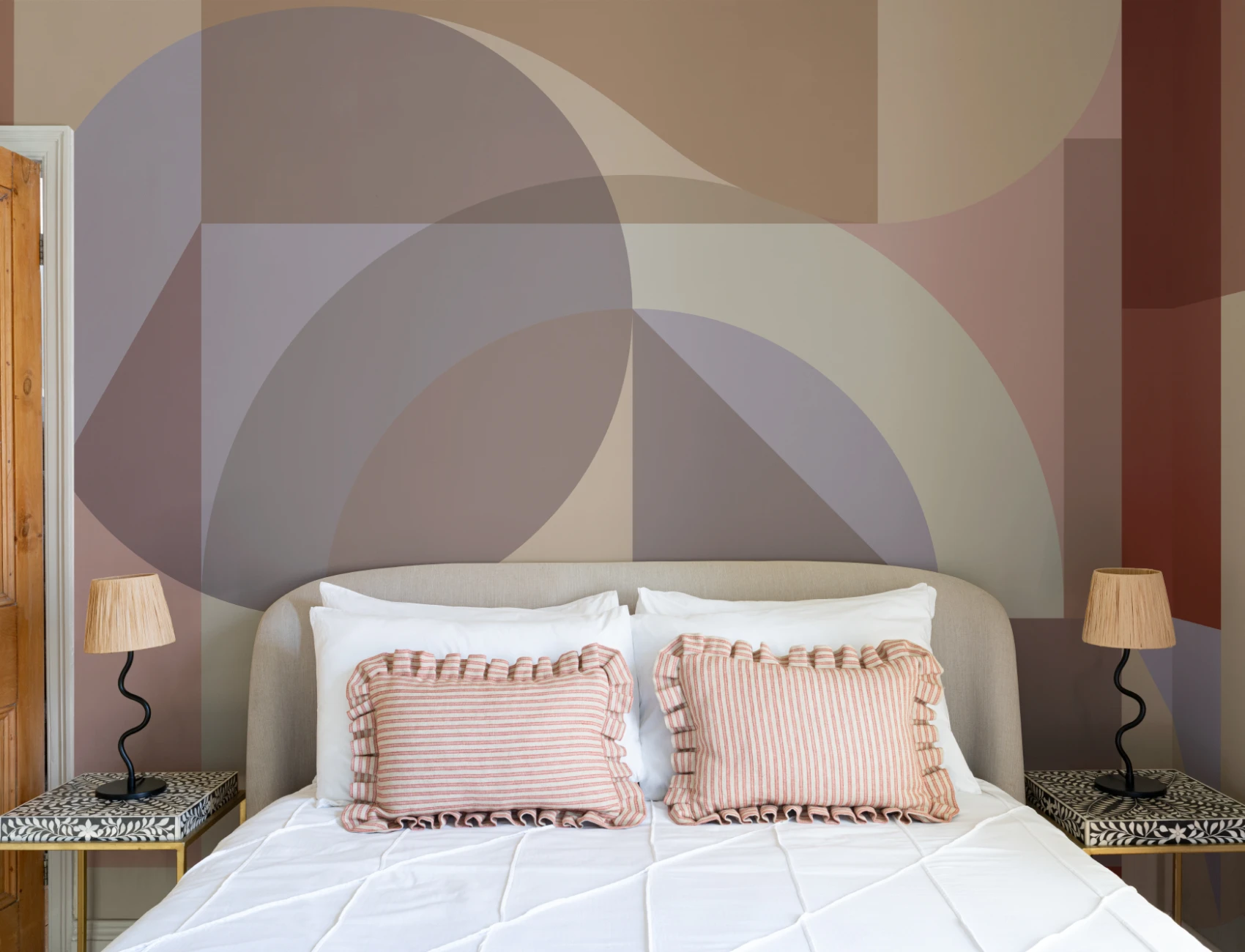 Lilac Geometric Abstract Multicolor Wall Mural