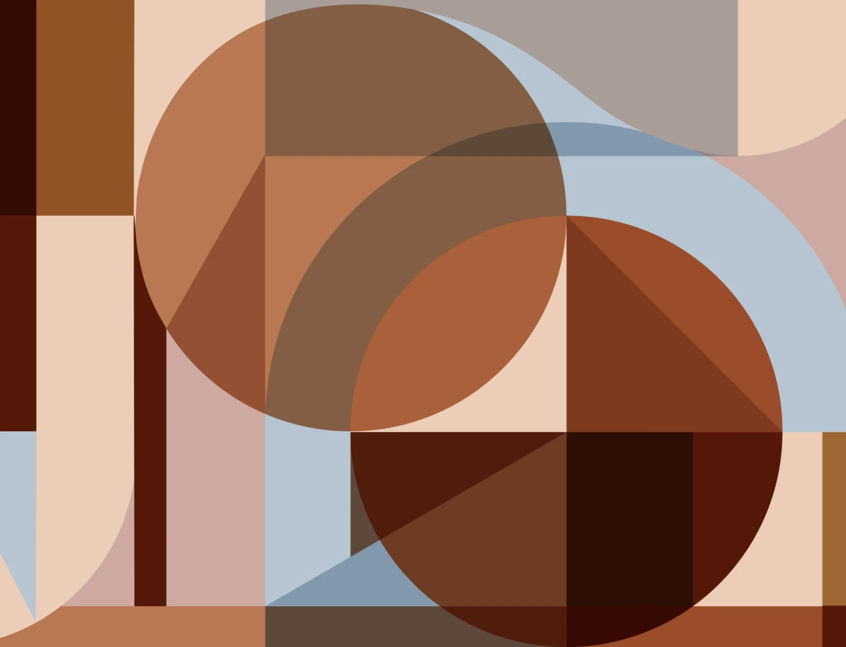 Orange Geometric Retro Vibe Wall Mural