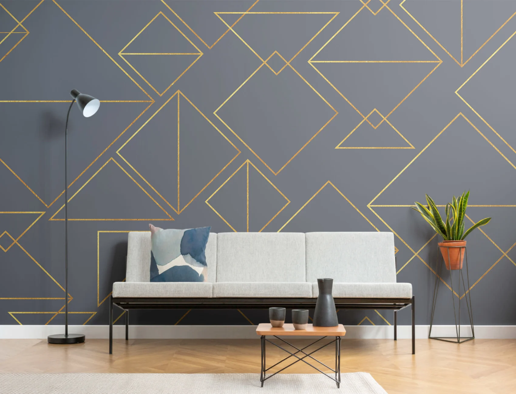 Klassisk Navy Triangles Fototapet