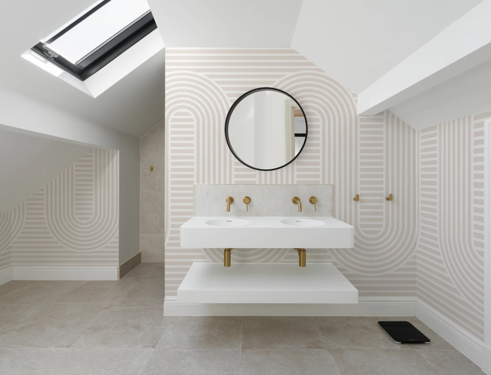 Neutral Zen Garden Curves & Stripes Wallpaper Mural