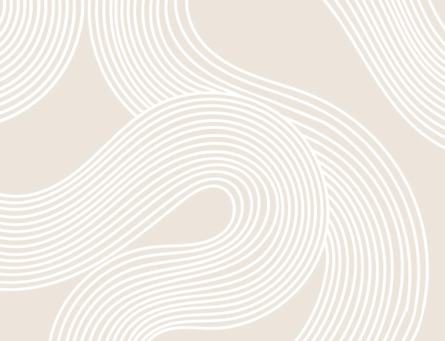 Neutral Curvy Lines Modern Zen Garden Wallpaper Mural