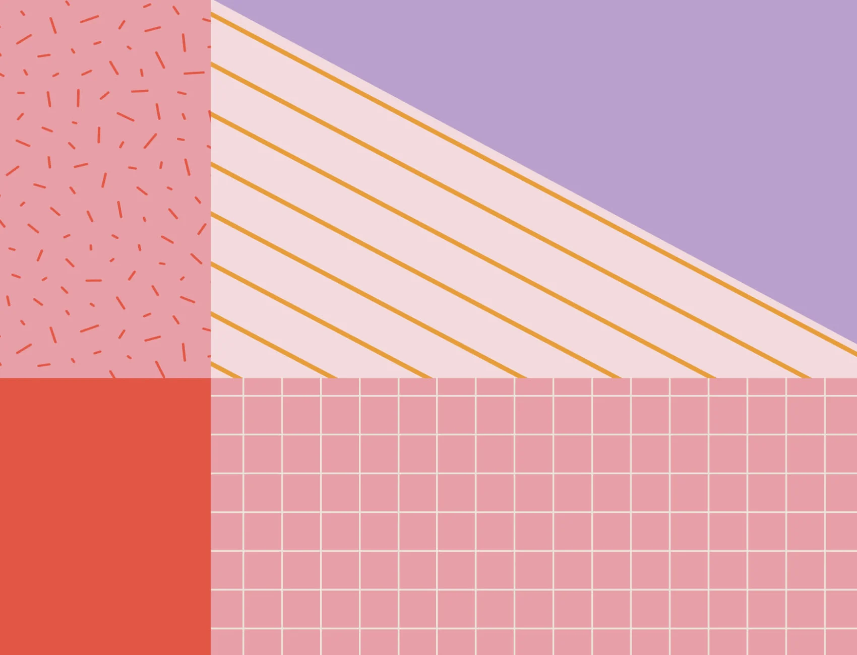 Mural Papel Pintado Rosa con Formas Geométricas Memphis