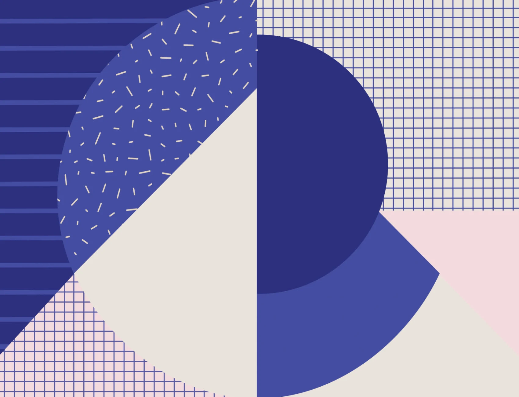 Niebiesko-różowa geometryczna tapeta ścienna w stylu Memphis