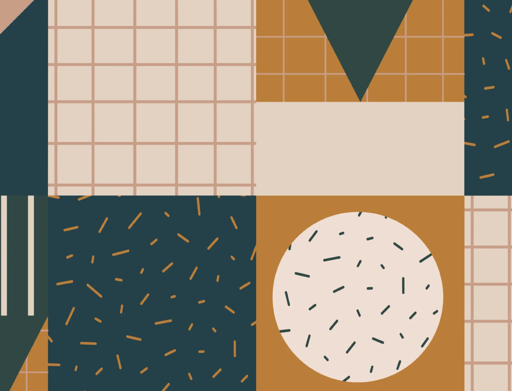 Papier Peint Memphis à Motifs de Formes Géométriques aux Couleurs Terreuses