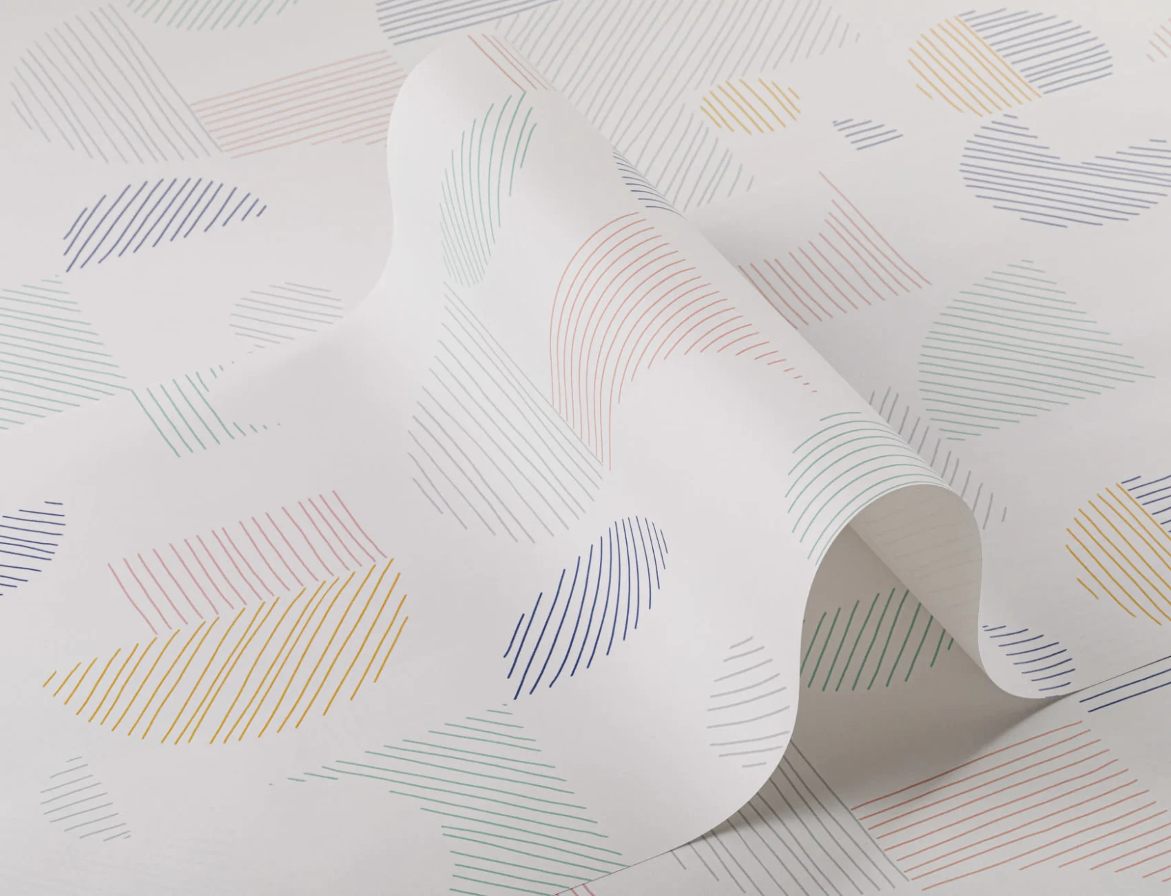 Pastel Abstract Geometric Lines Repeat Pattern Wallpaper