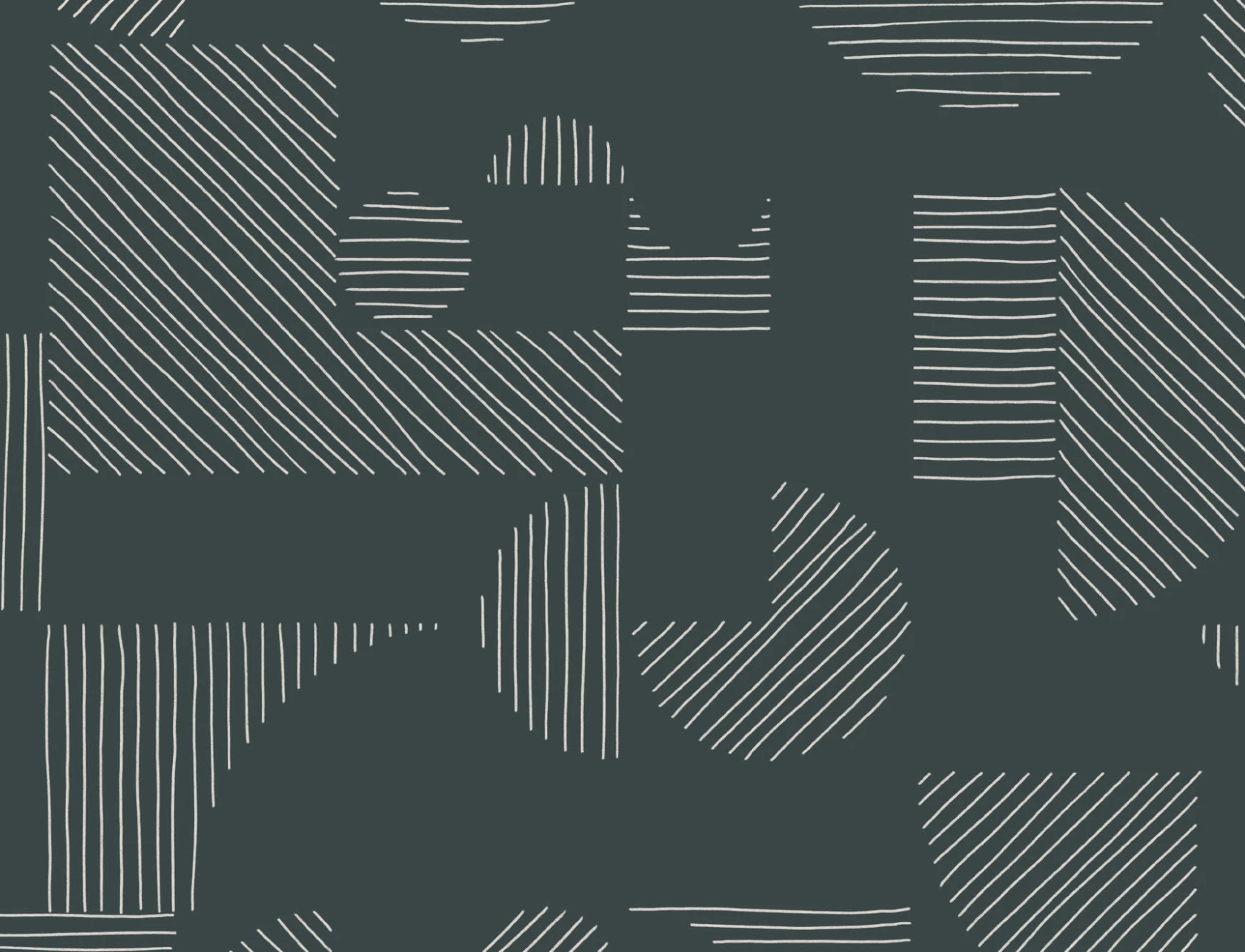 Dark Green Abstract Geometric Lines Repeat Pattern Wallpaper