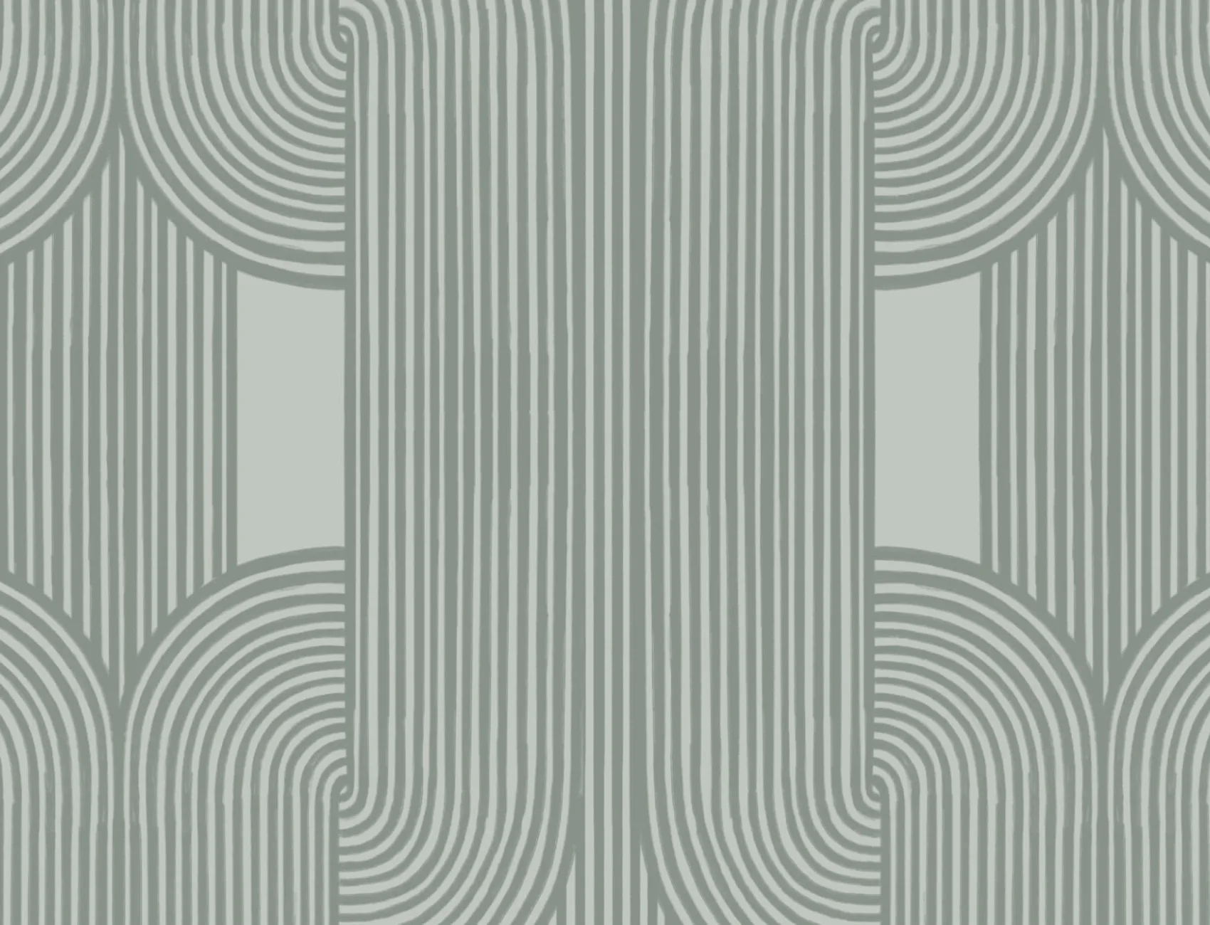Papier Peint Vert à Motifs de Lignes Courbes Entrelacées