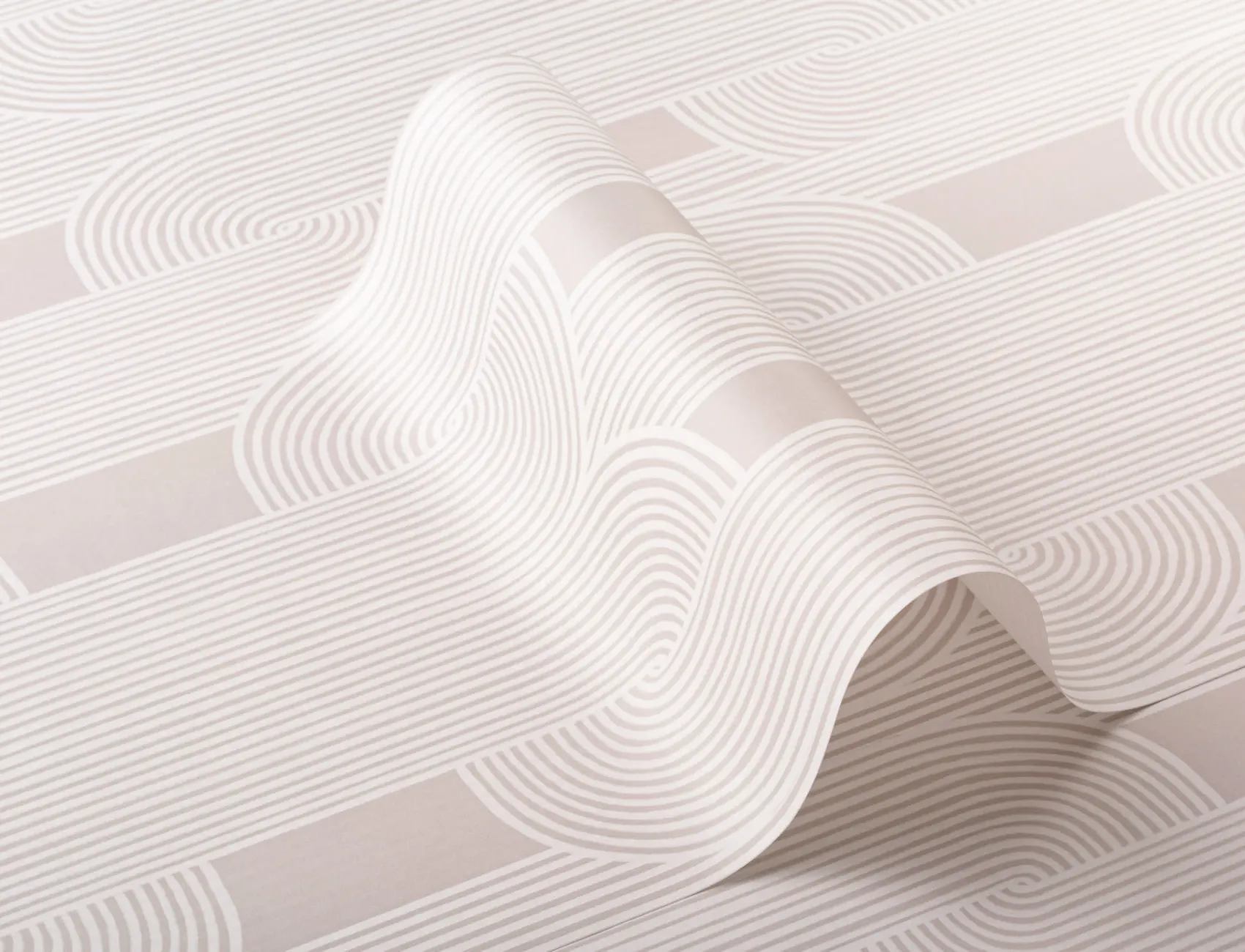 Neutral Calming Lines and Curves Repeat Pattern Wallpaper