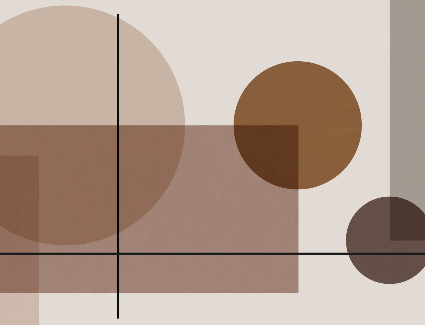 Neutraal Mid Eeuw Abstract Geometrisch Behang Muurschildering