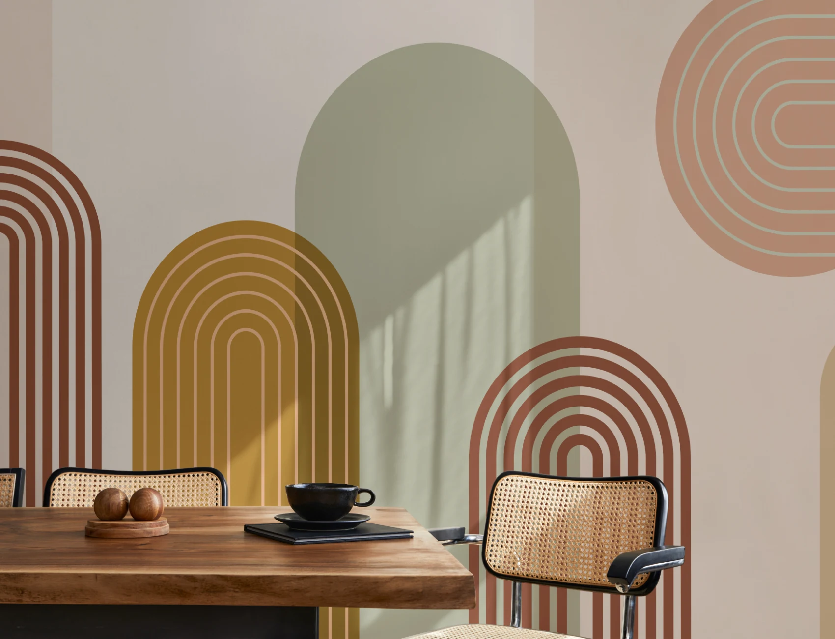 Klassinen retro geometrinen kuvatapetti
