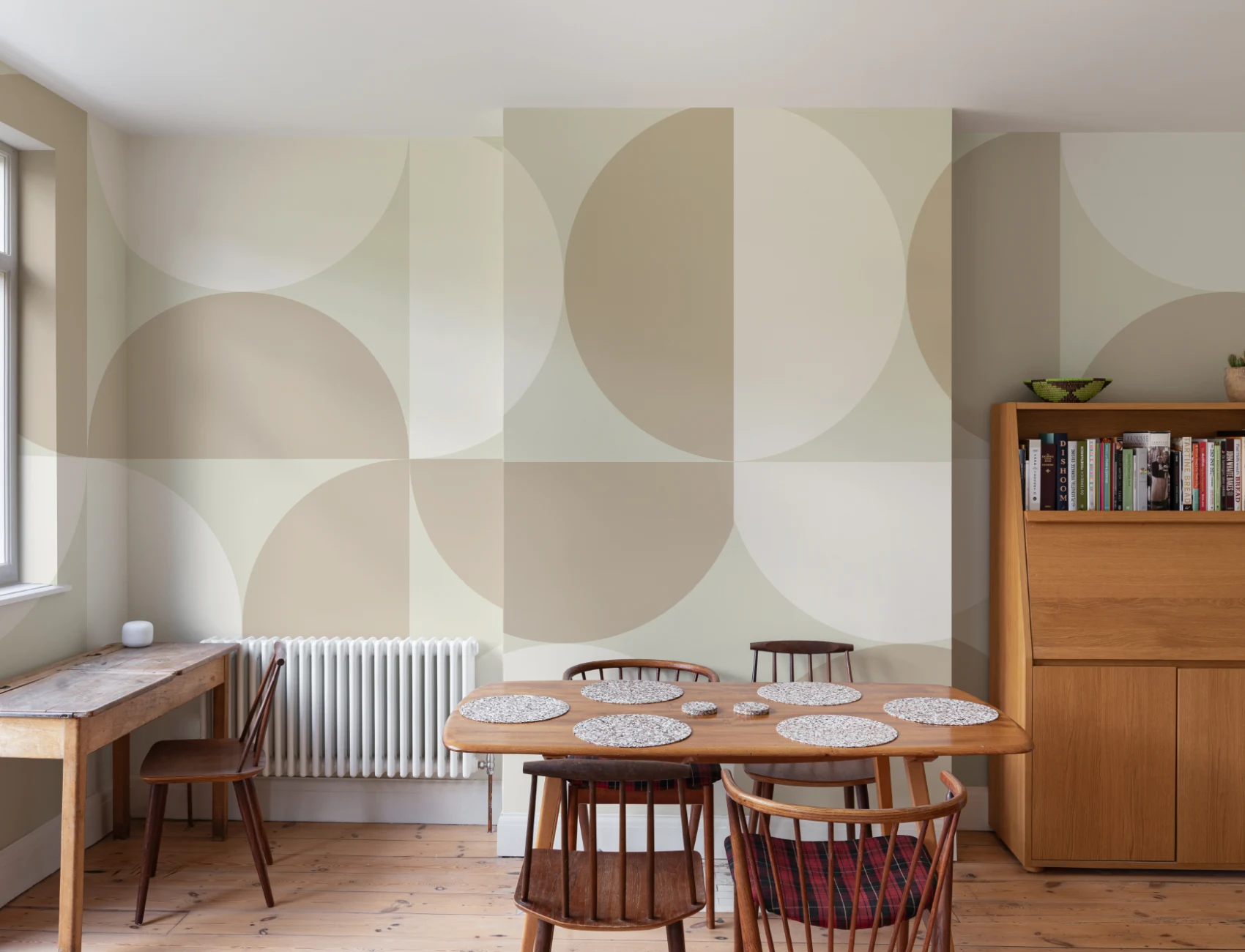Neutralna fototapeta geometryczna z okręgiem