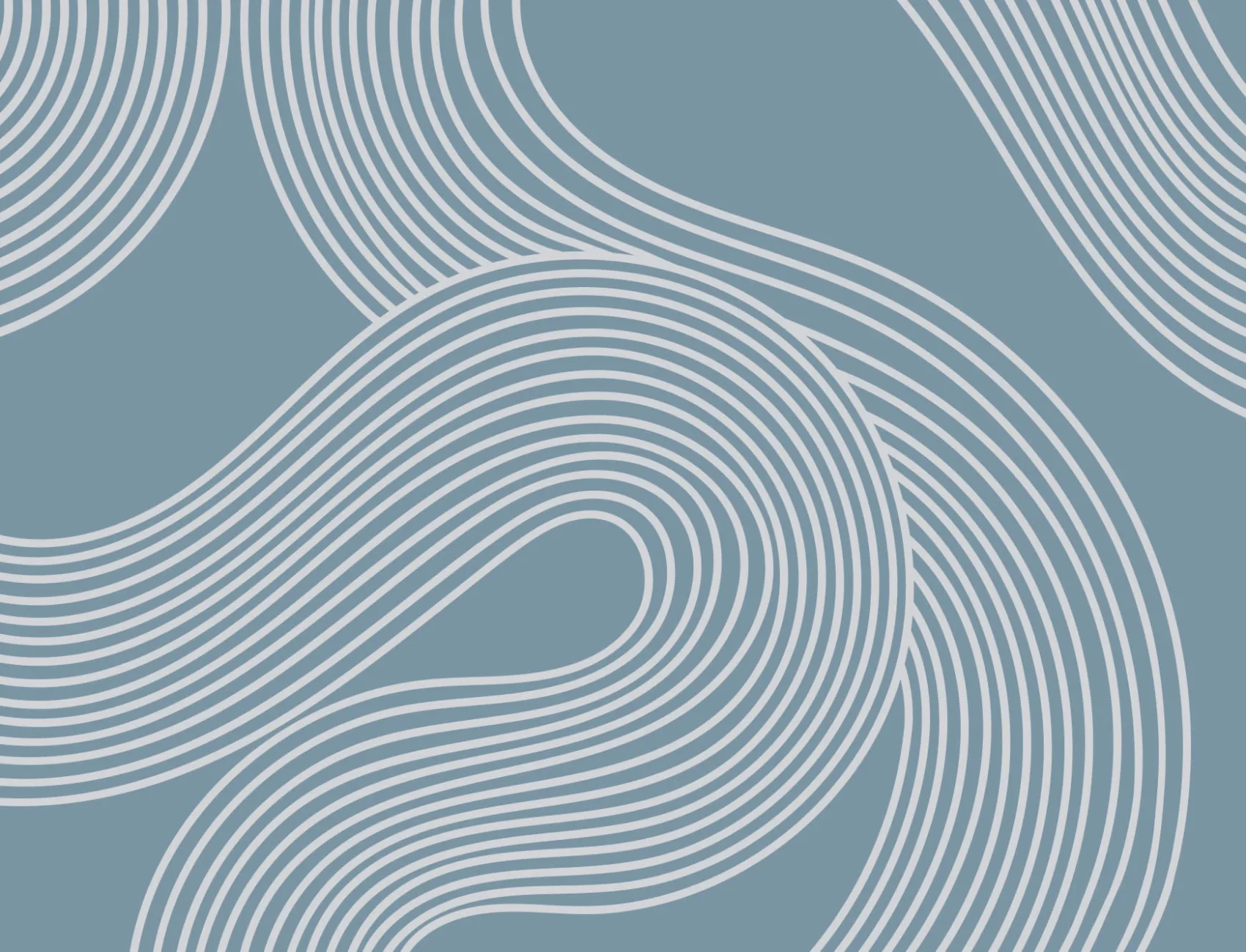 Blue Curvy Lines Zen Garden Pattern Mural