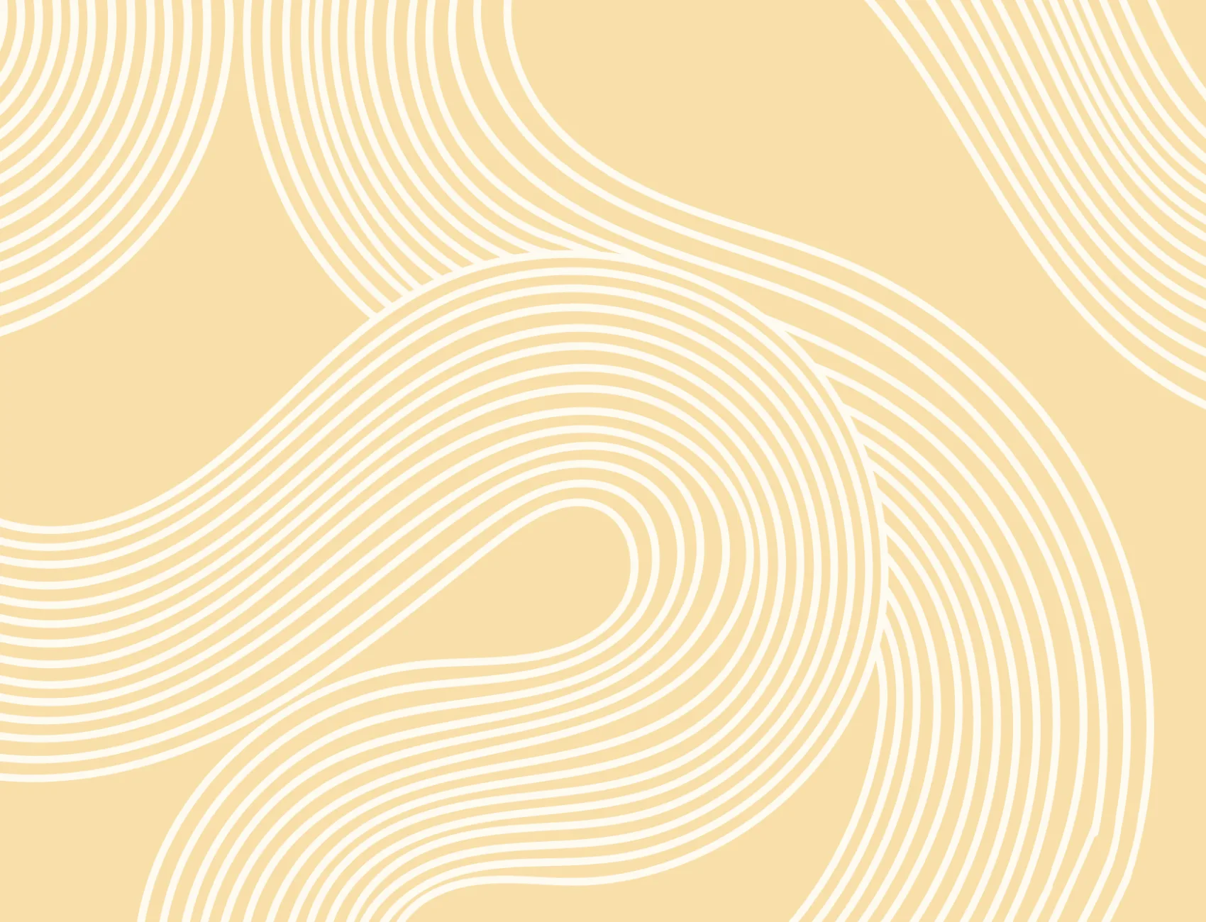 Yellow Curvy Lines Modern Zen Garden Mural