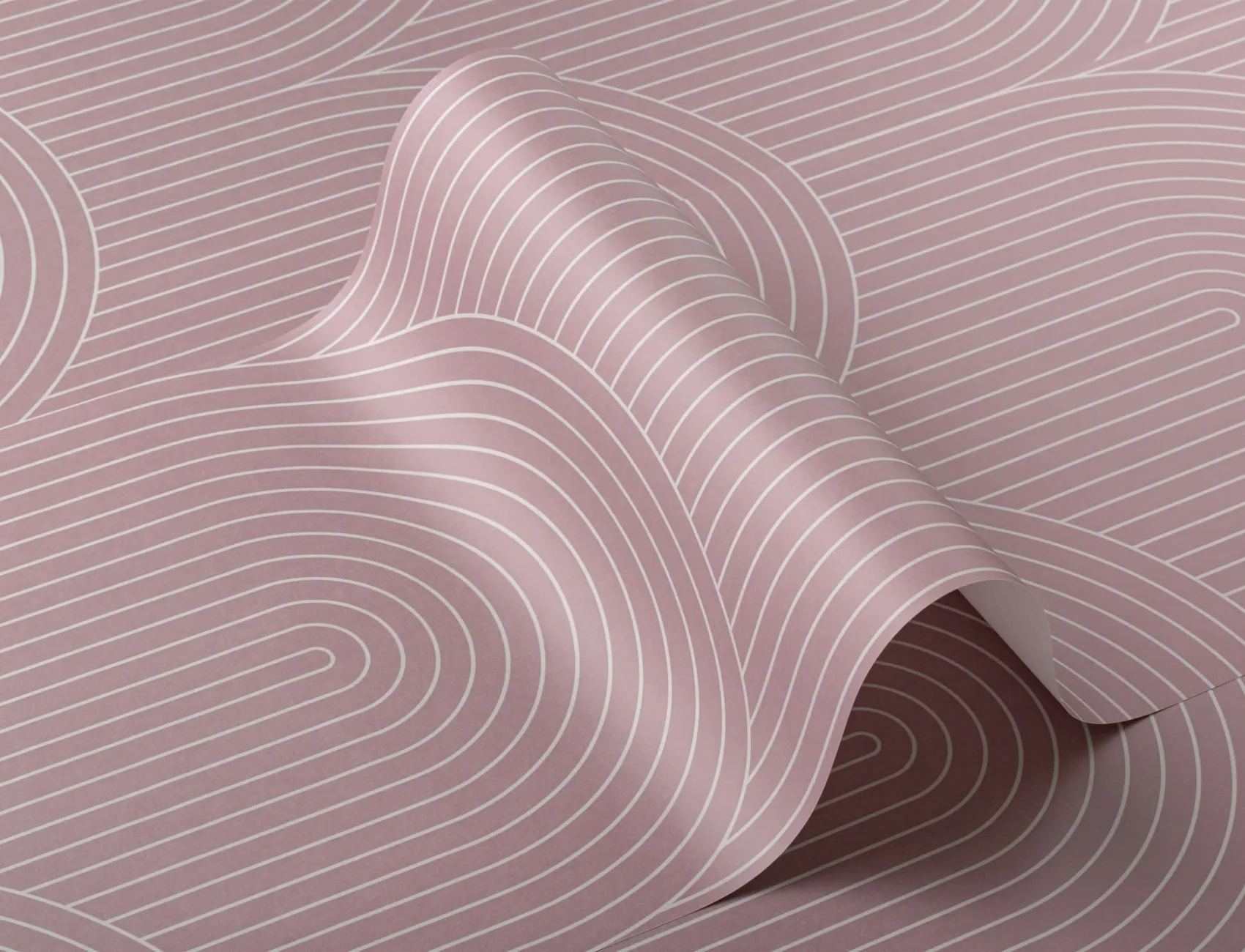 Papel Pintado Geométrico Círculo de Rayas Sutiles Malva