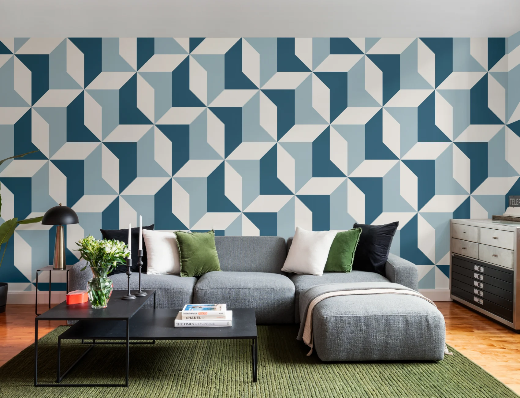 Fototapete Abstrakt Geometrisch Blau