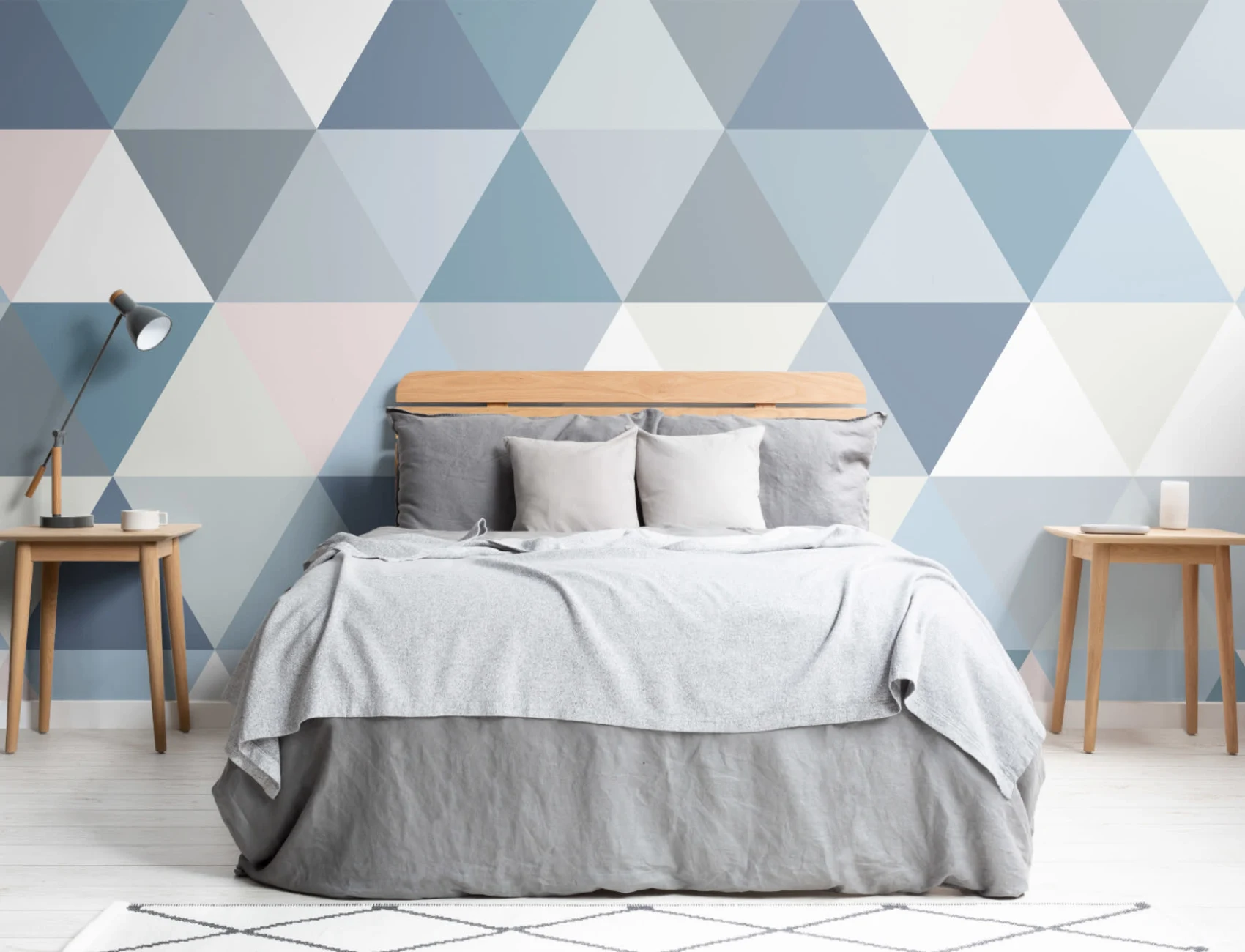 Pastel Geometric Triangle Pattern Wallpaper Mural