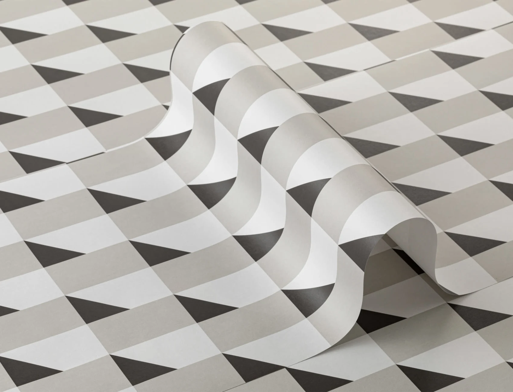 Minimalist Geometric 3D Illusion Repeat Pattern Wallpaper