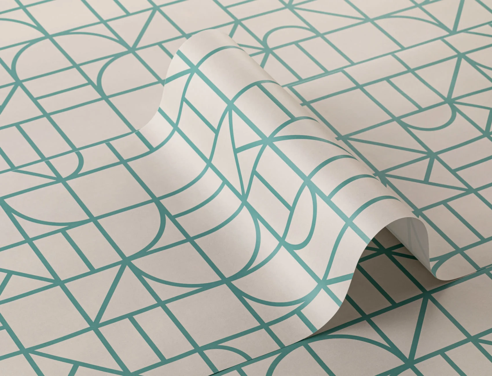 Sage Green Nowoczesna geometryczna siatka powtarzający się wzór tapety