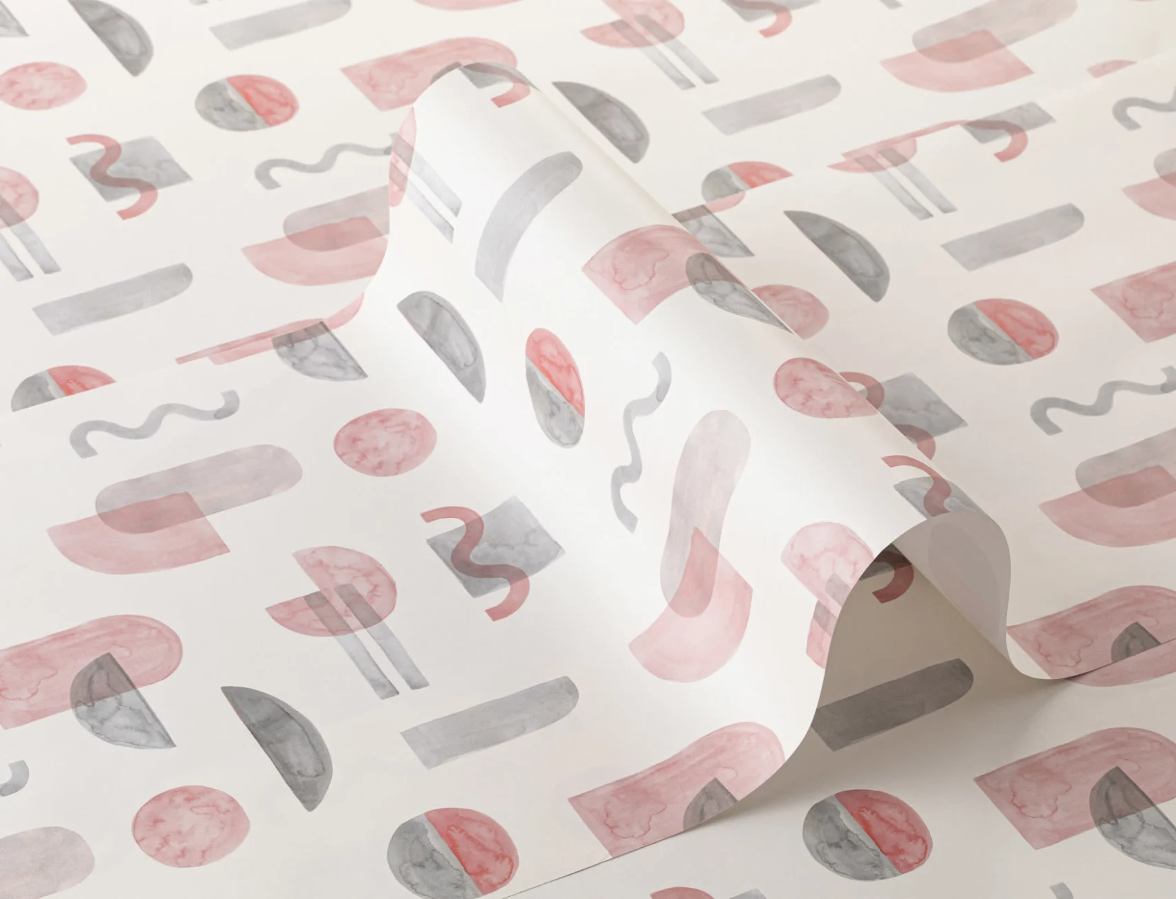 Papel de parede com padrão geométrico de repetição de aguarela cor-de-rosa