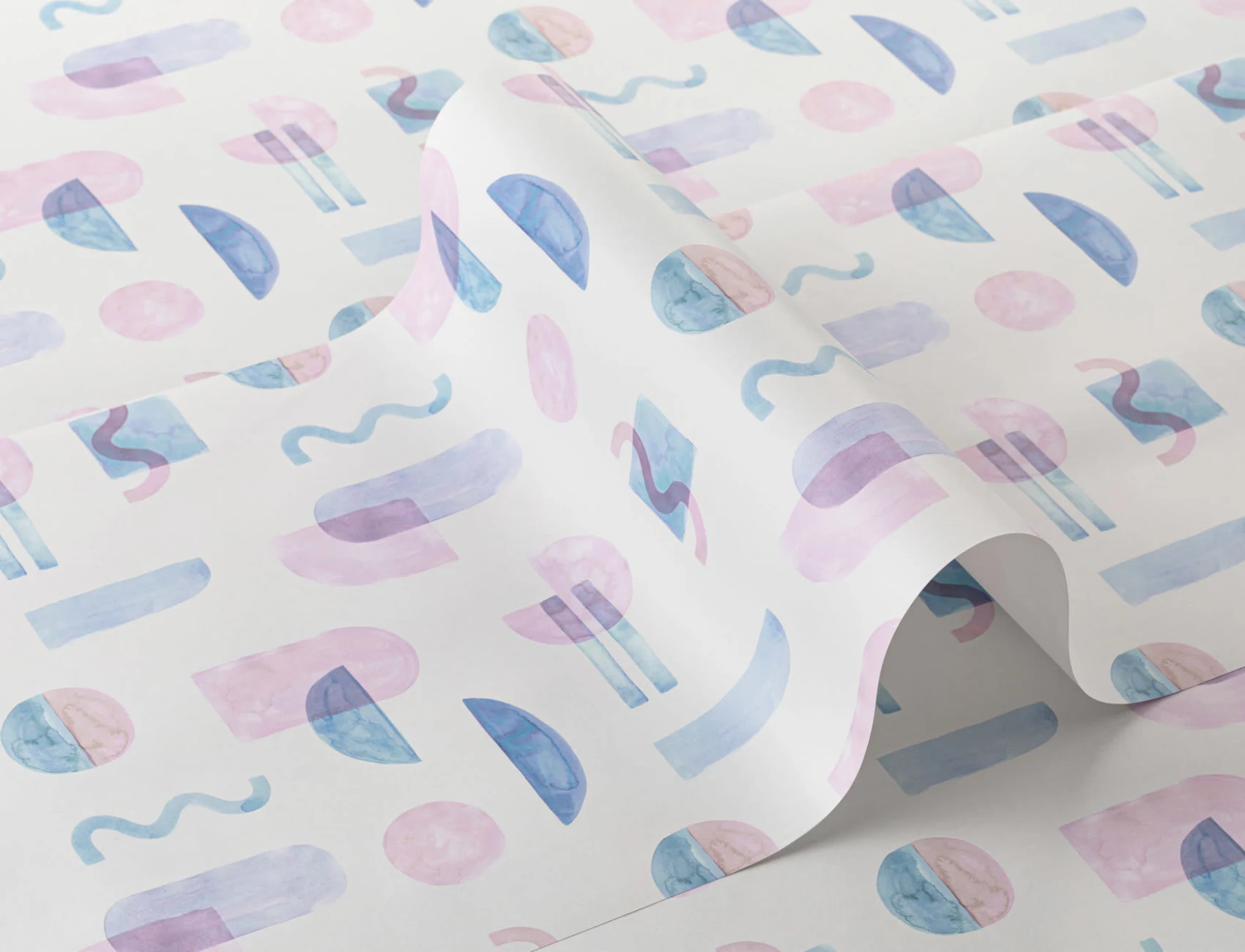 Pastel Watercolor Geometric Repeat Pattern Wallpaper