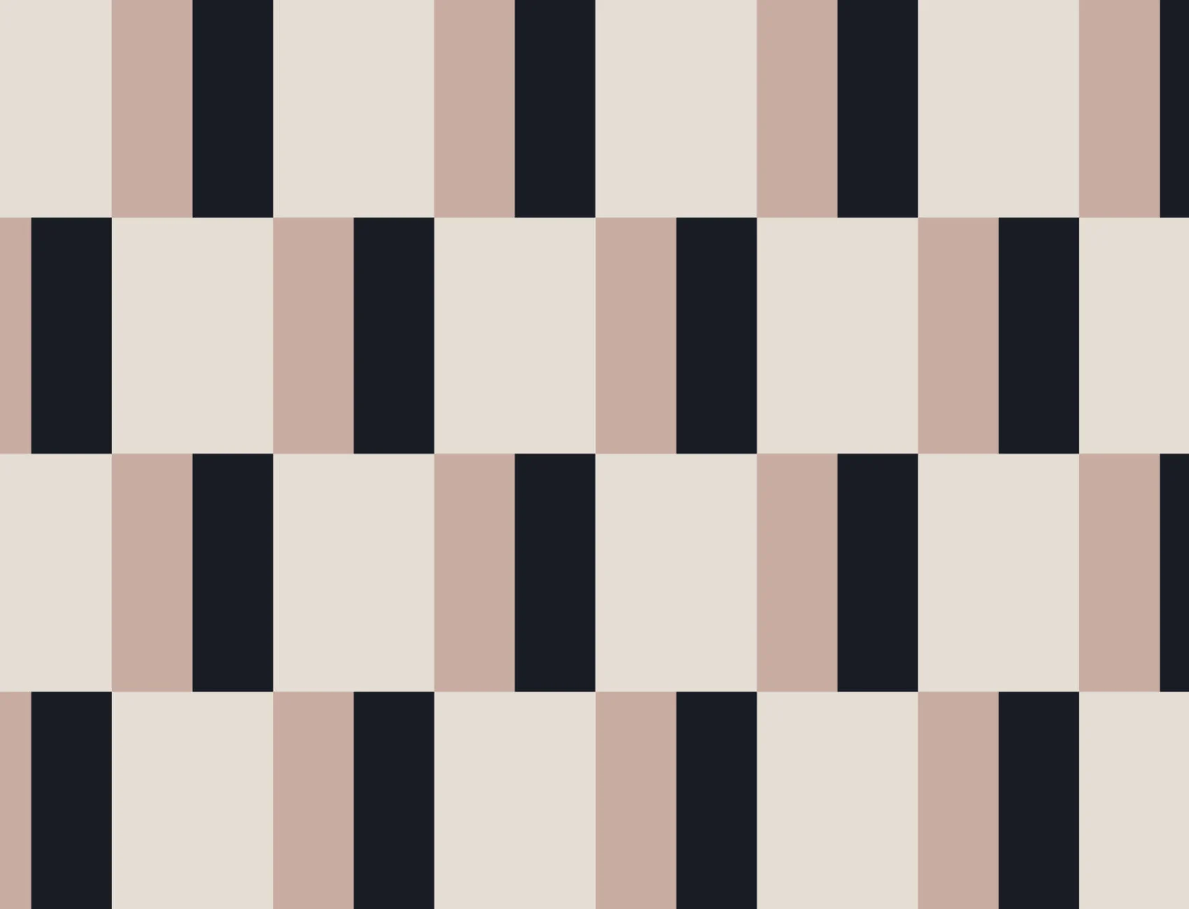 Pink and Navy Modern Geometric Bauhaus Repeat Pattern Wallpaper