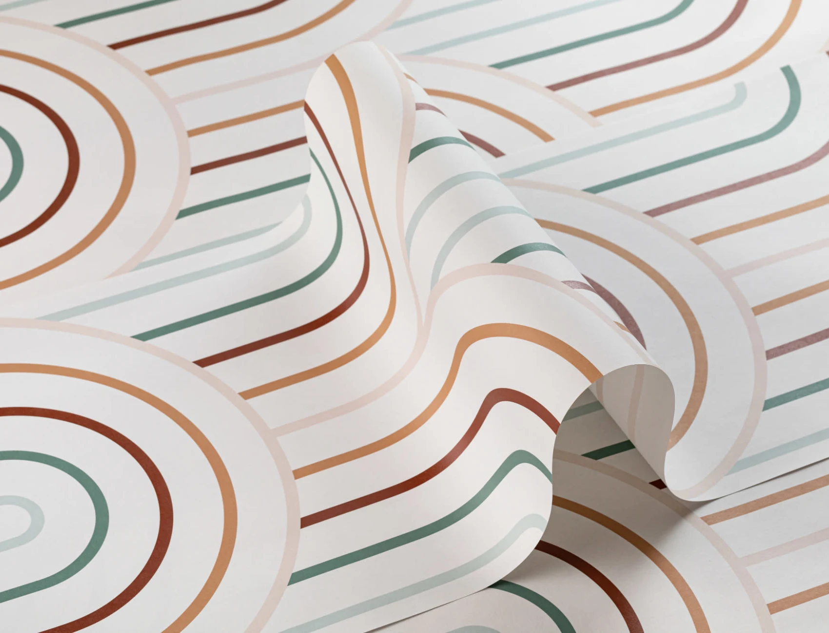 Multicolor Minimalist Loop Repeat Pattern Wallpaper