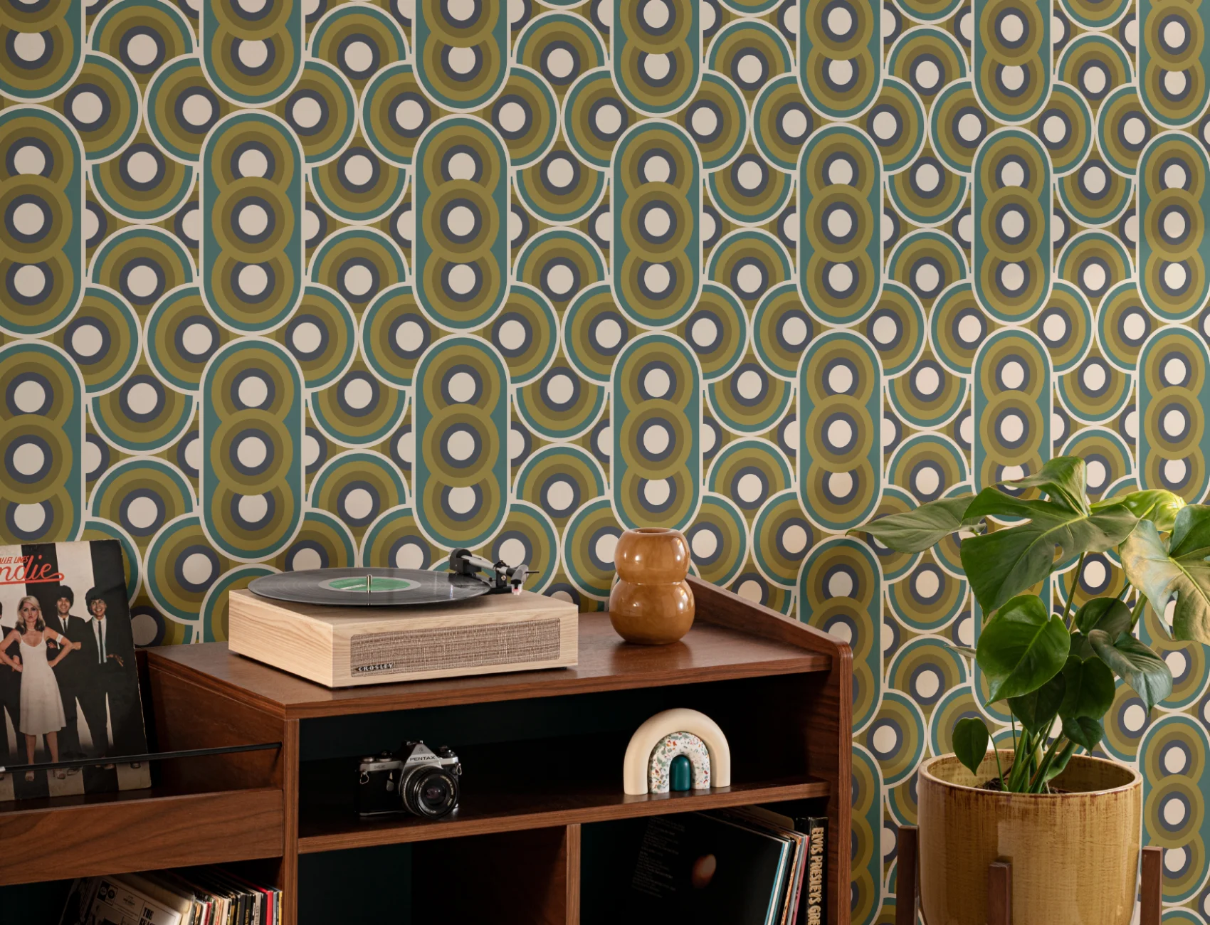 Retro 70s Circles Tapet