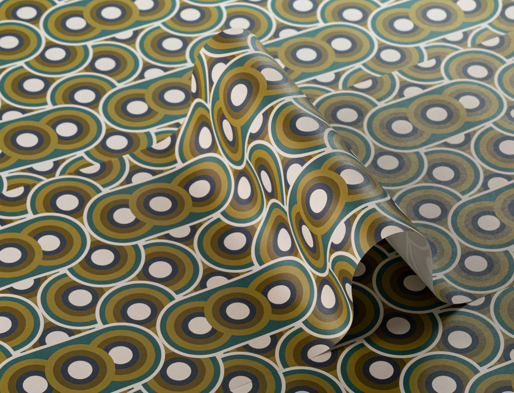 Retro 70s Circles Tapet