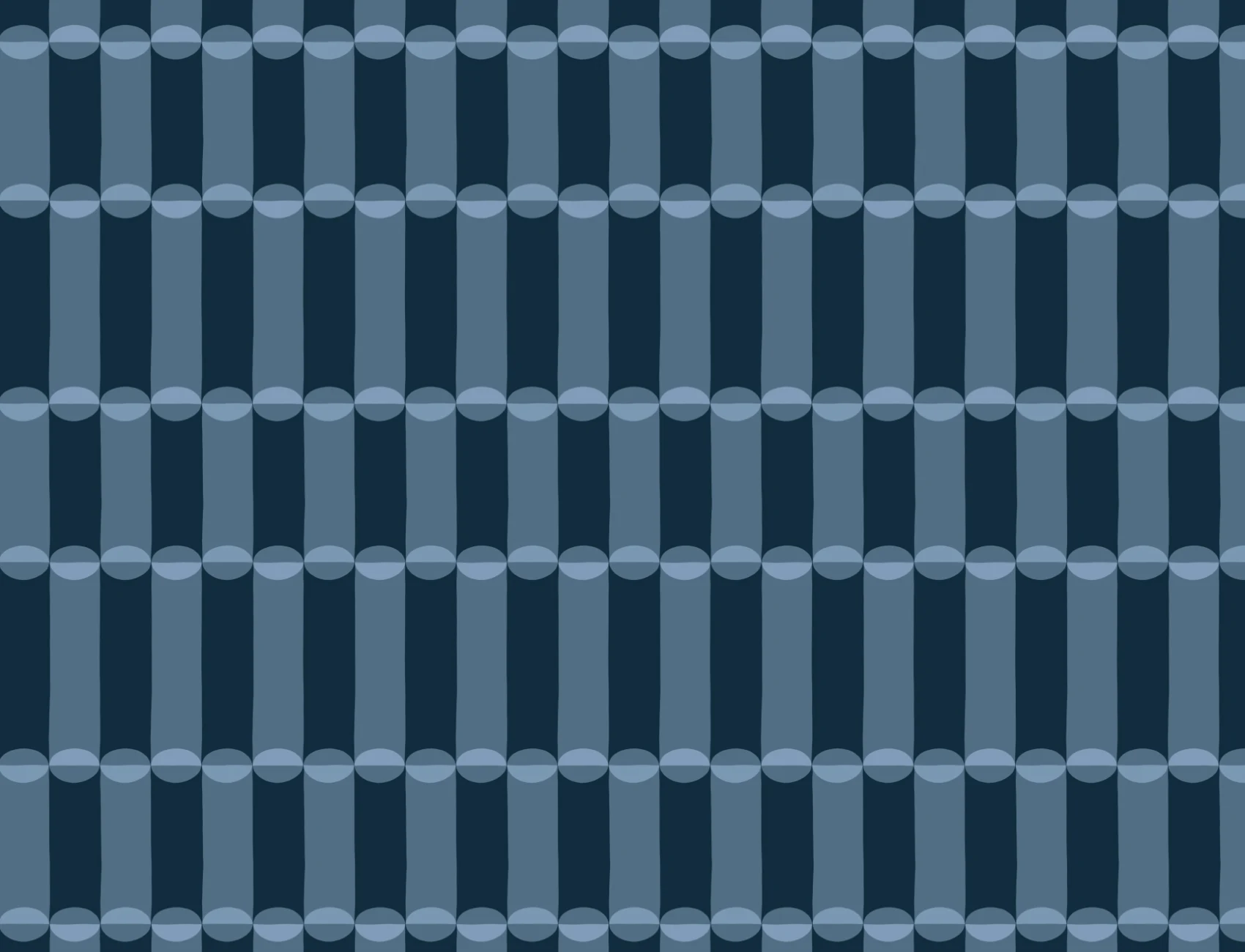 Blue Retro Geometric Pattern Mural