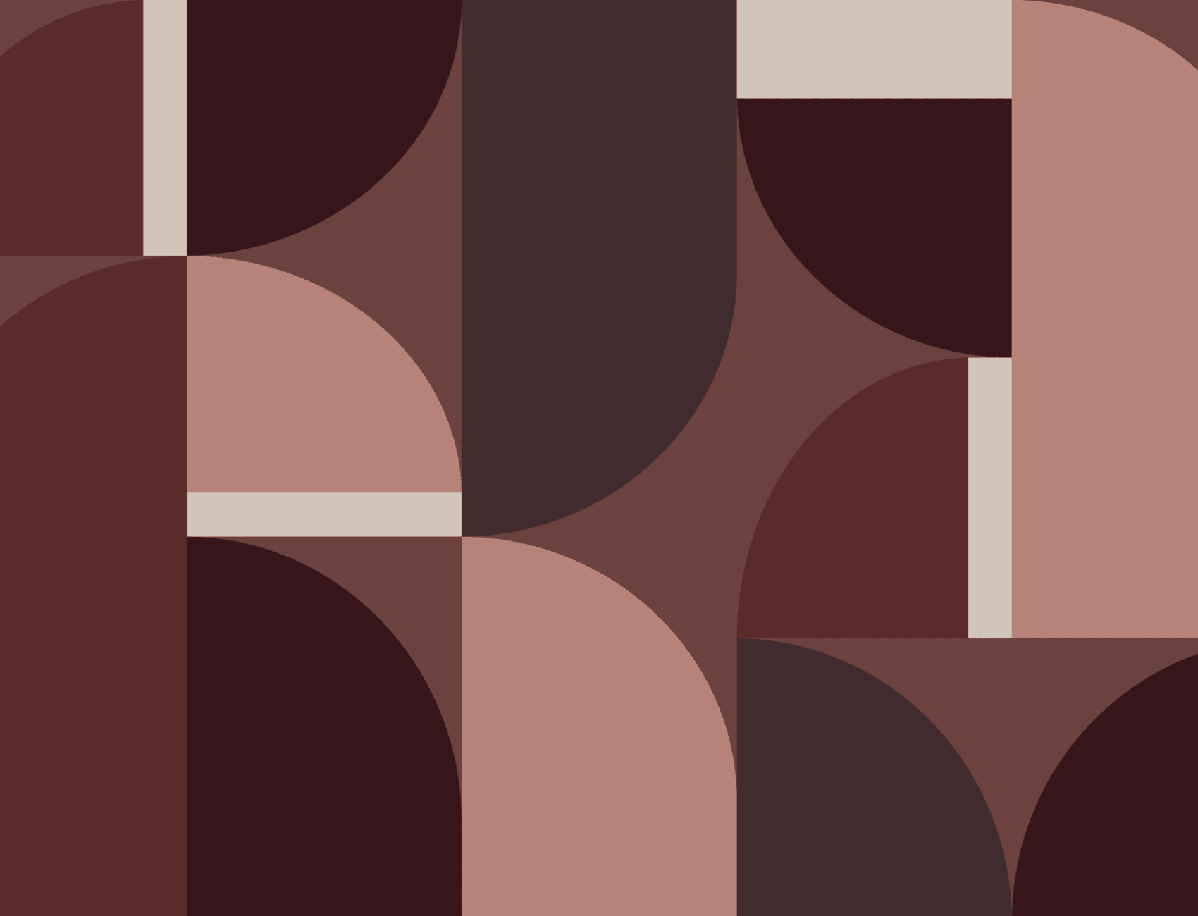 Wine Red Geometric Arch Contemporary Statement Mural
