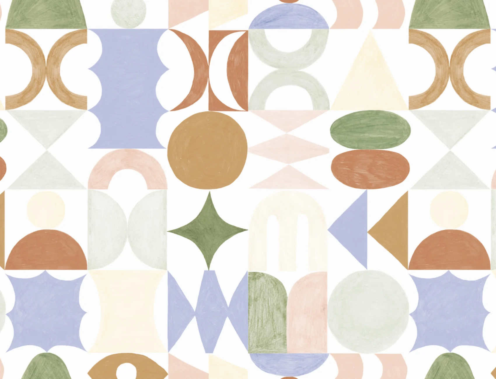 Multicolour Pastel Geometric Totem Shapes Wallpaper