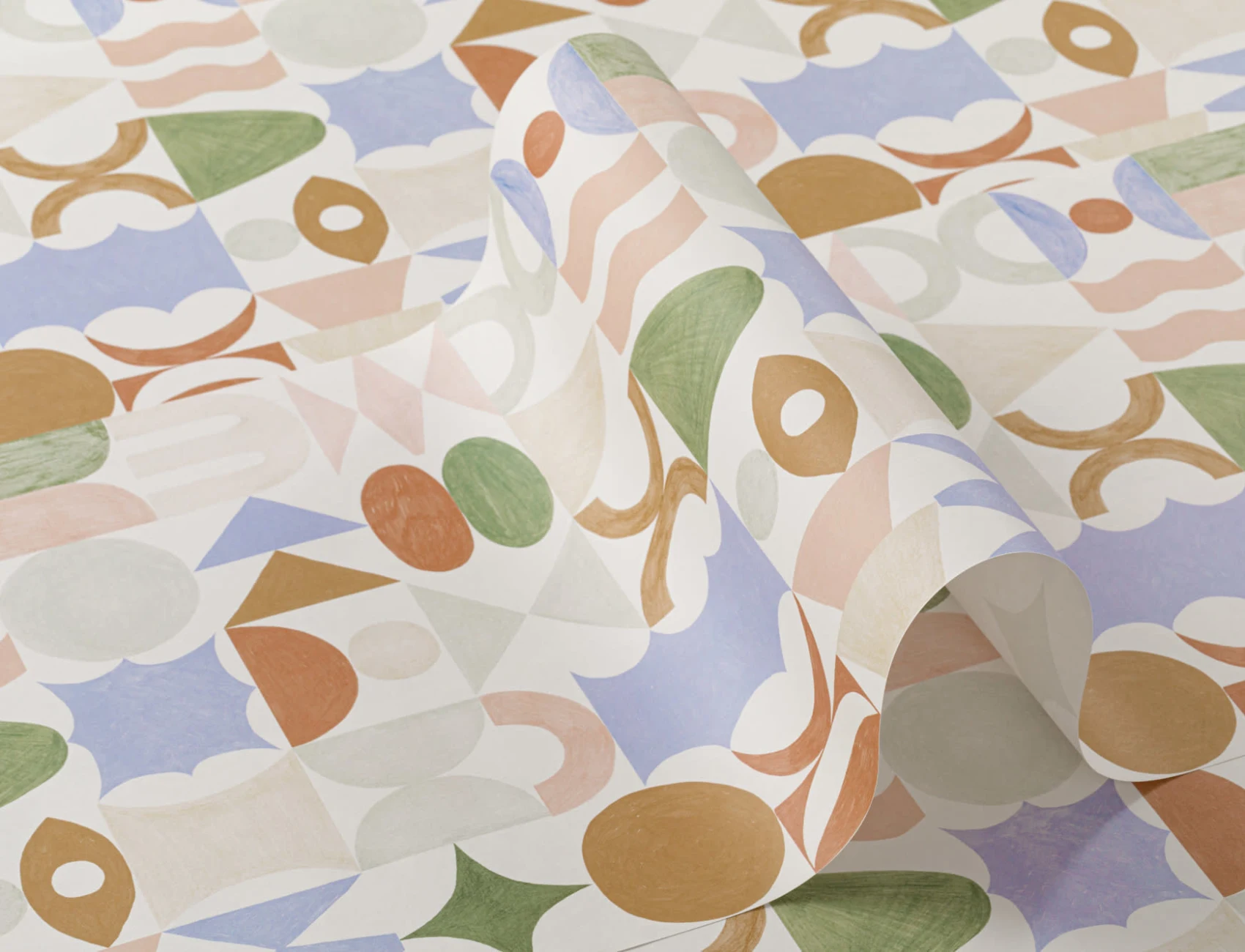Multicolour Pastel Geometric Totem Shapes Wallpaper