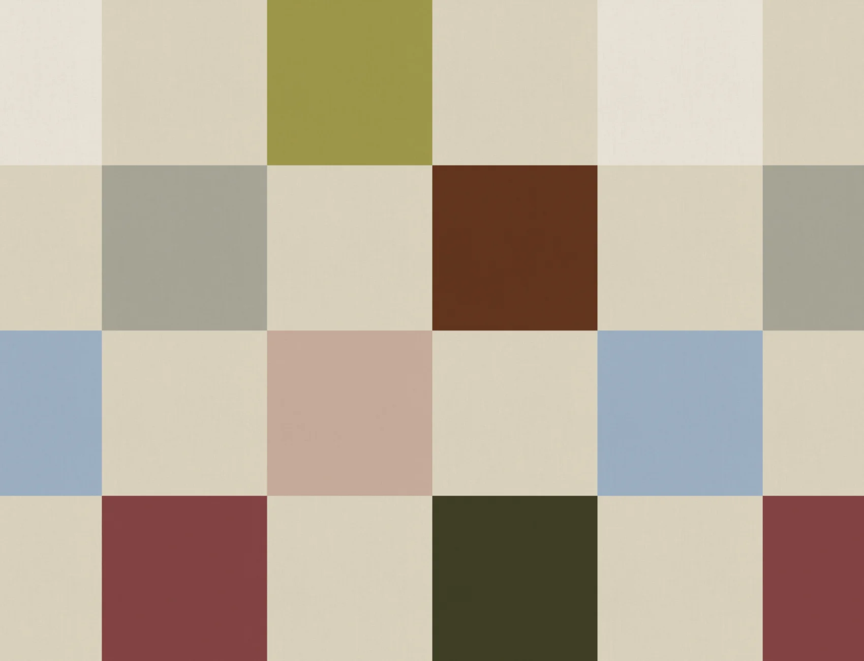 Veelkleurige retro geometrische geruite moderne muurschildering