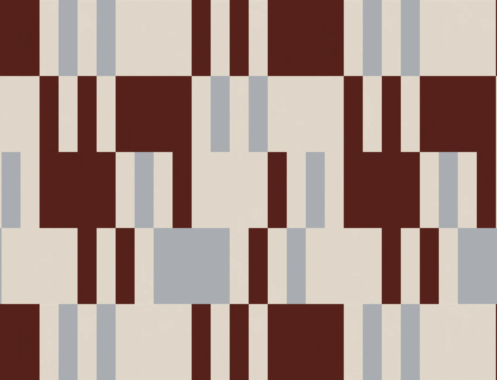 Bordeaux geometrisch abstract geruit patroon muurschildering