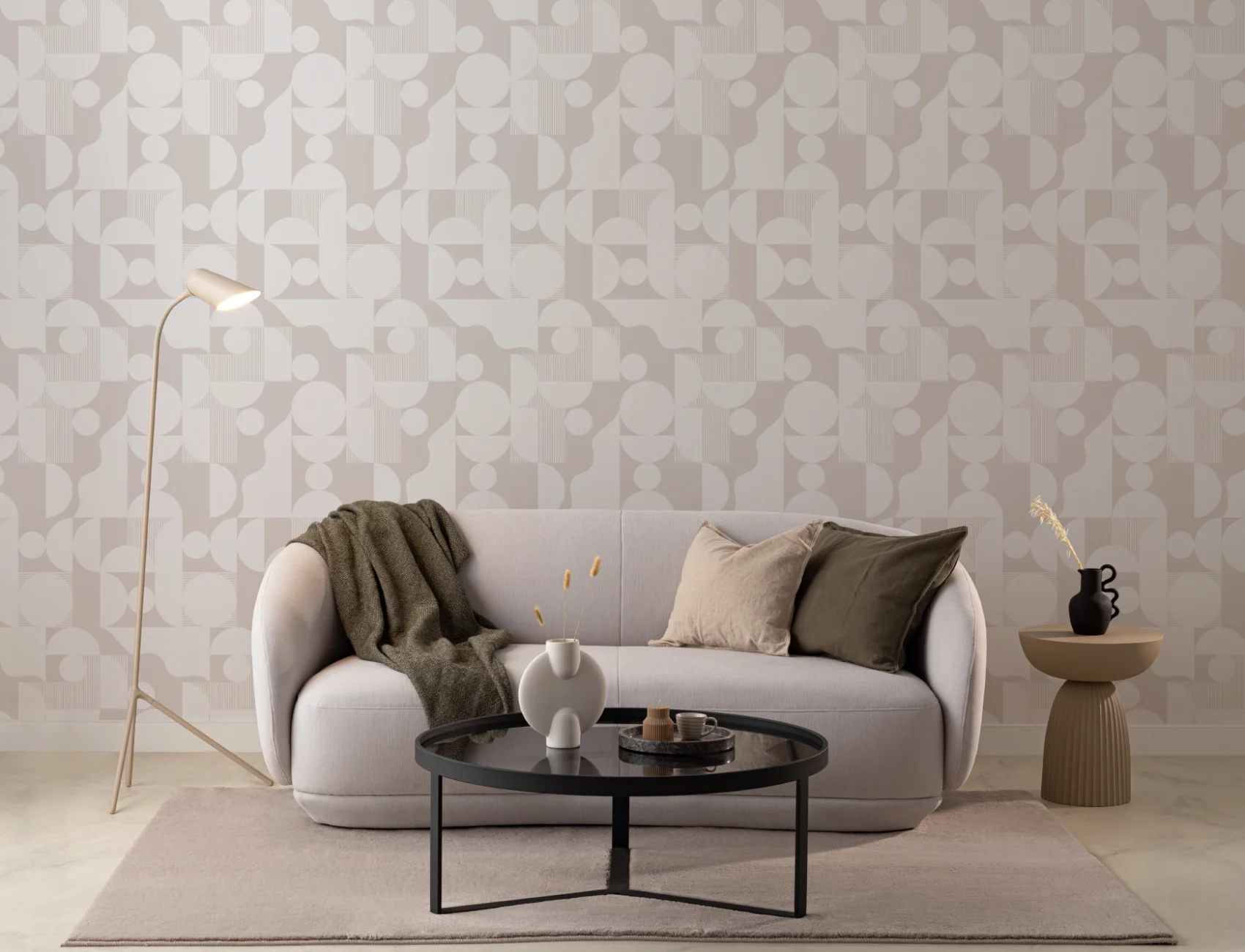 Weiße Moderne Geometrische Formen Tapete