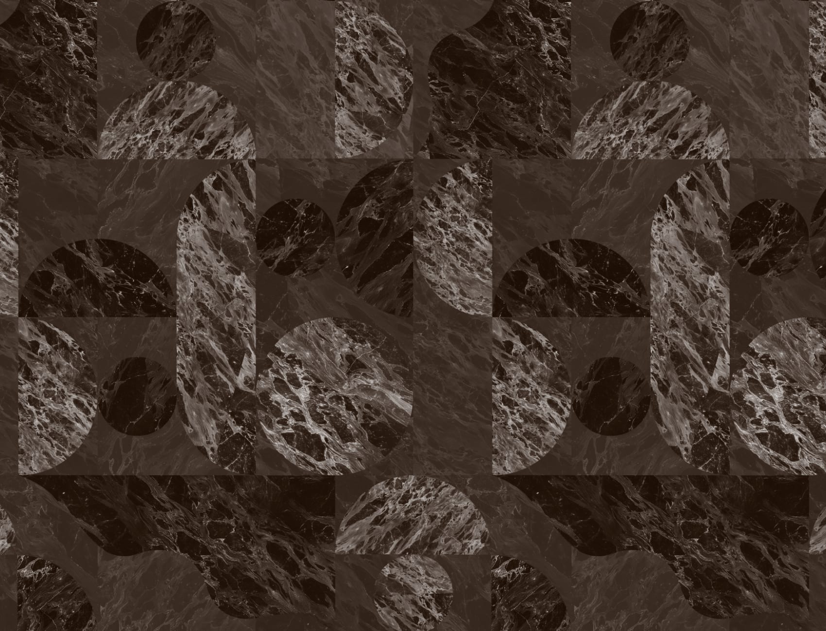 Brown Modern Geometric Marble Shapes Wallpaper