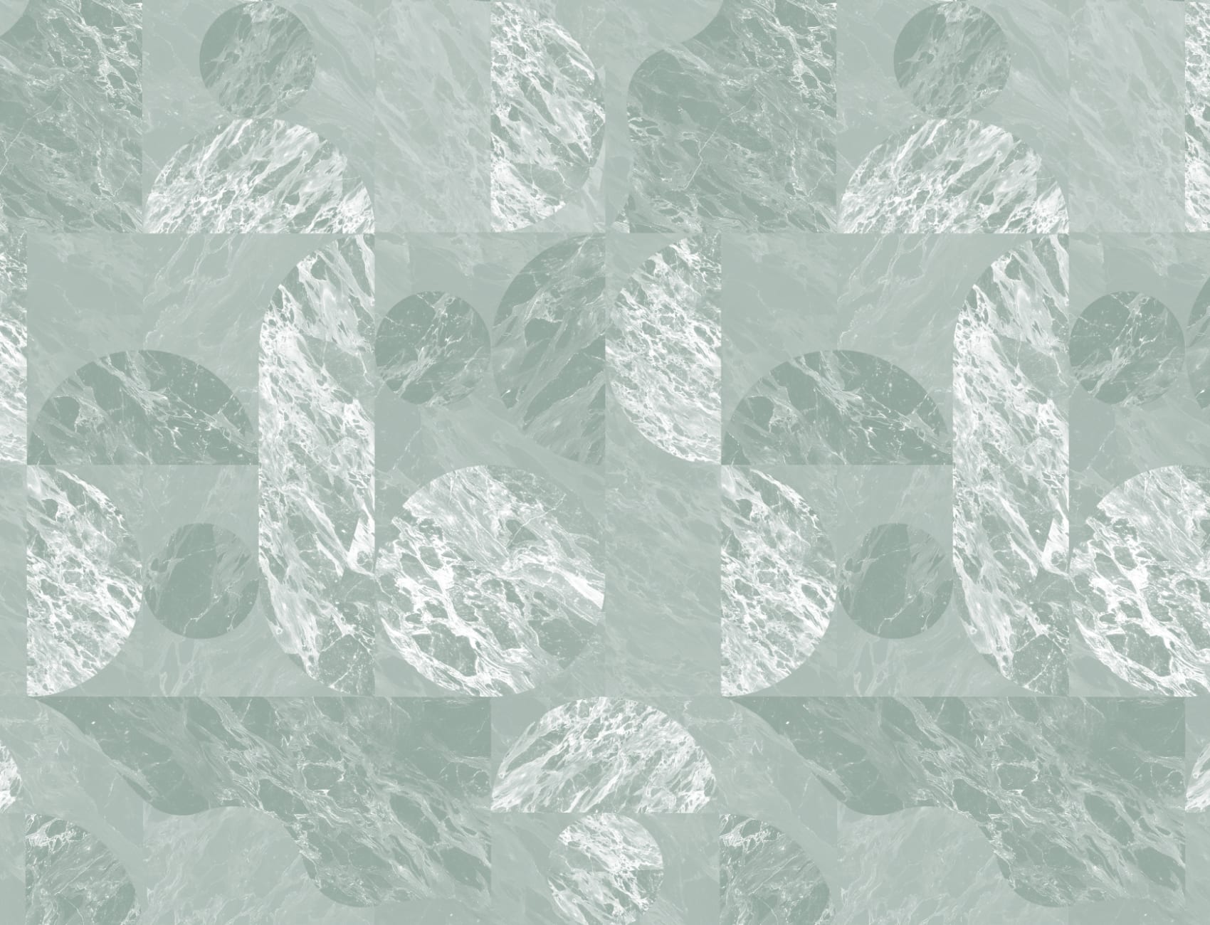 Green Modern Geometric Marble Shapes Wallpaper