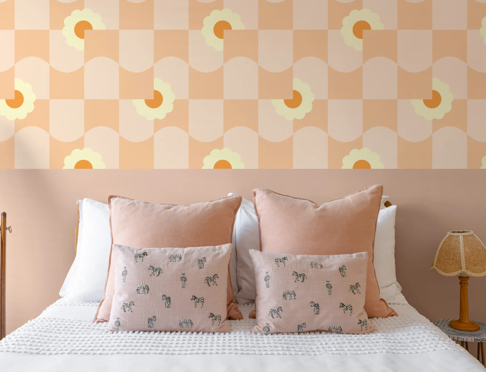 Elizabeth Olwen Petal Pop Peach Papier peint