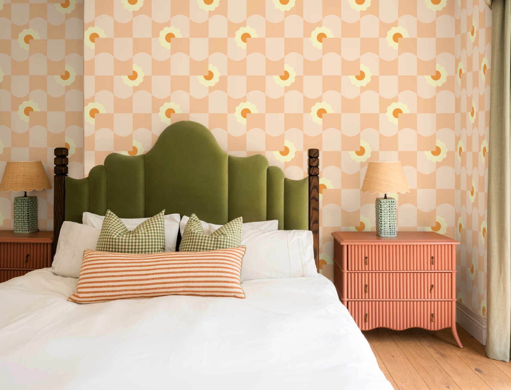 Elizabeth Olwen Petal Pop Peach Papier peint