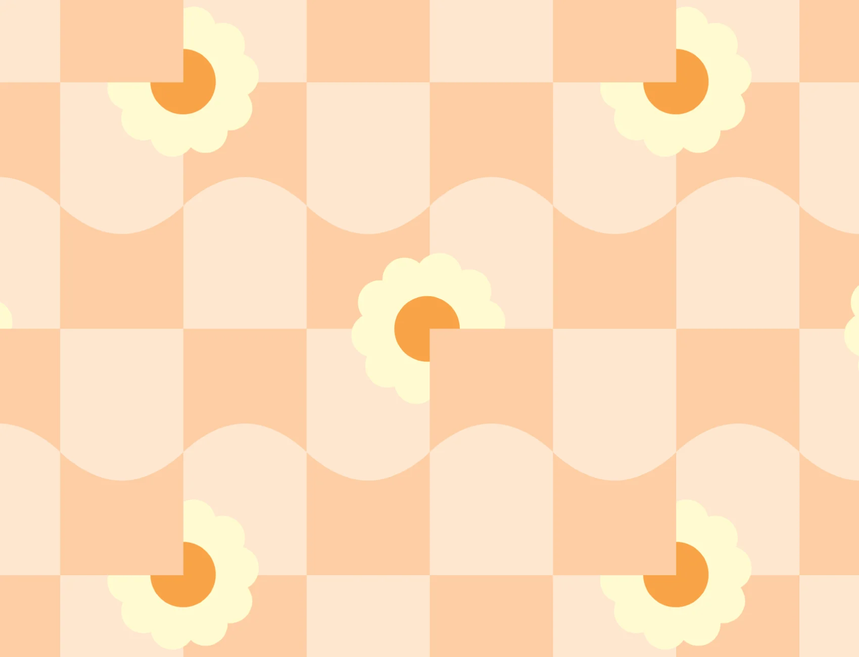 Elizabeth Olwen Petal Pop Peach Papier peint