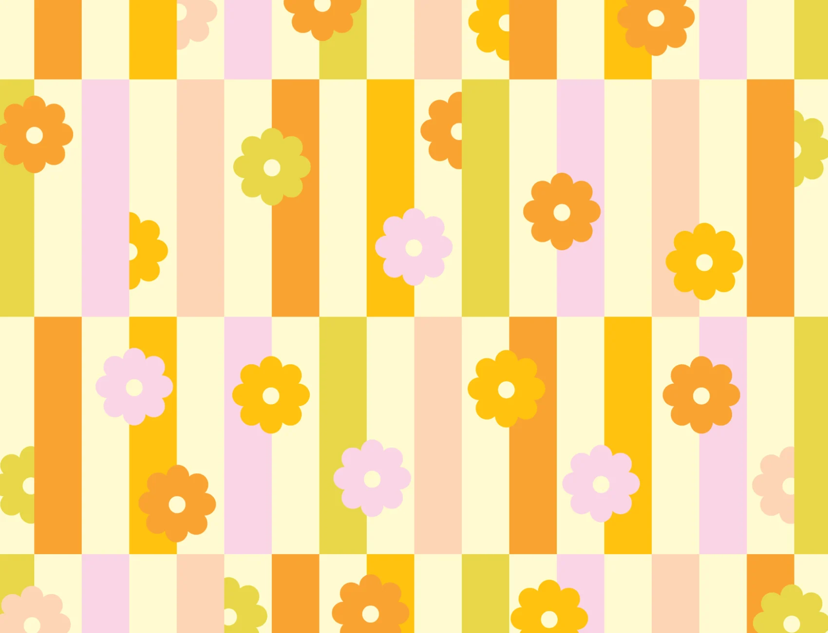 Elizabeth Olwen Flower Shift Orange Mural-tapeter