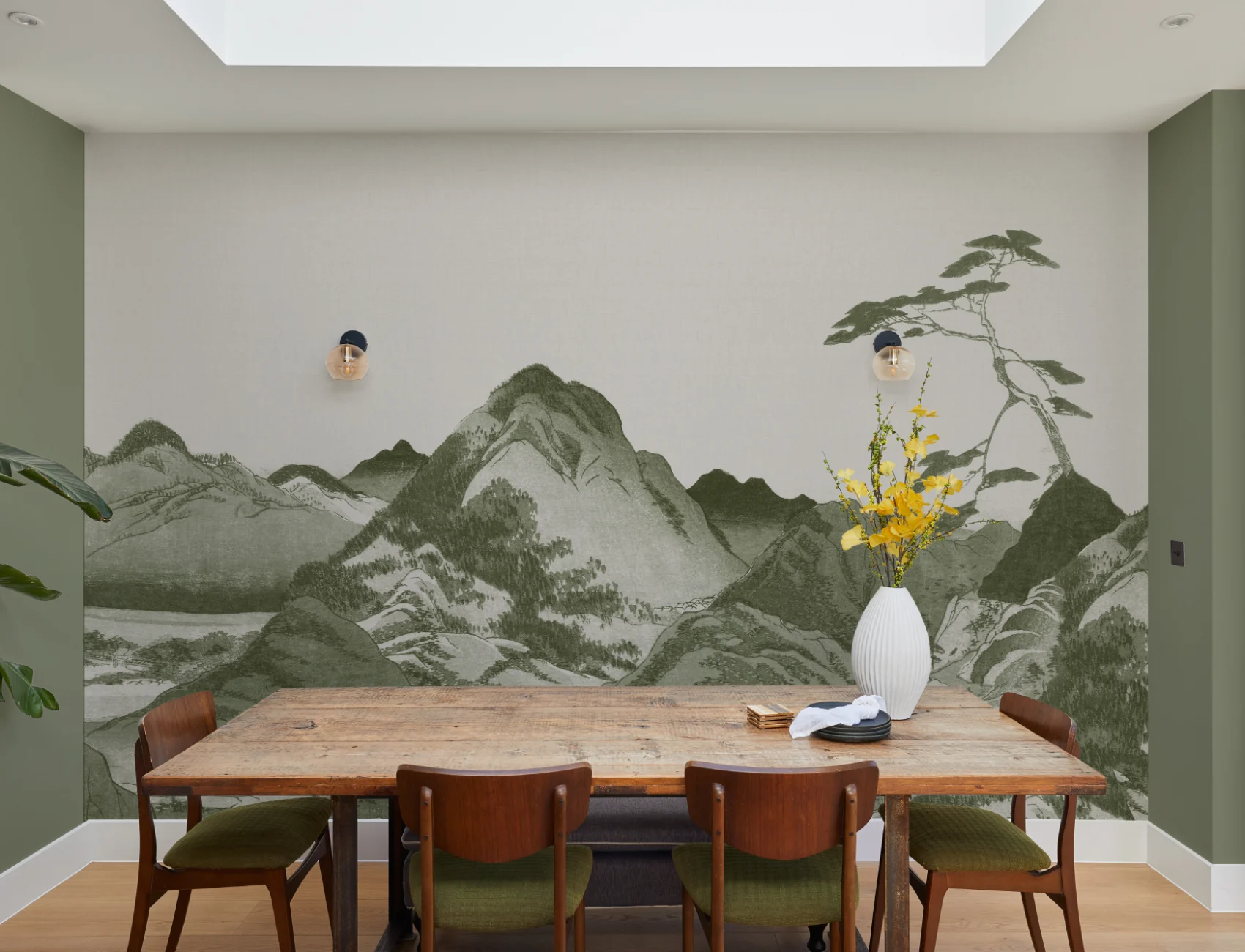 Grønt japansk fjellandskap fototapet av kunst