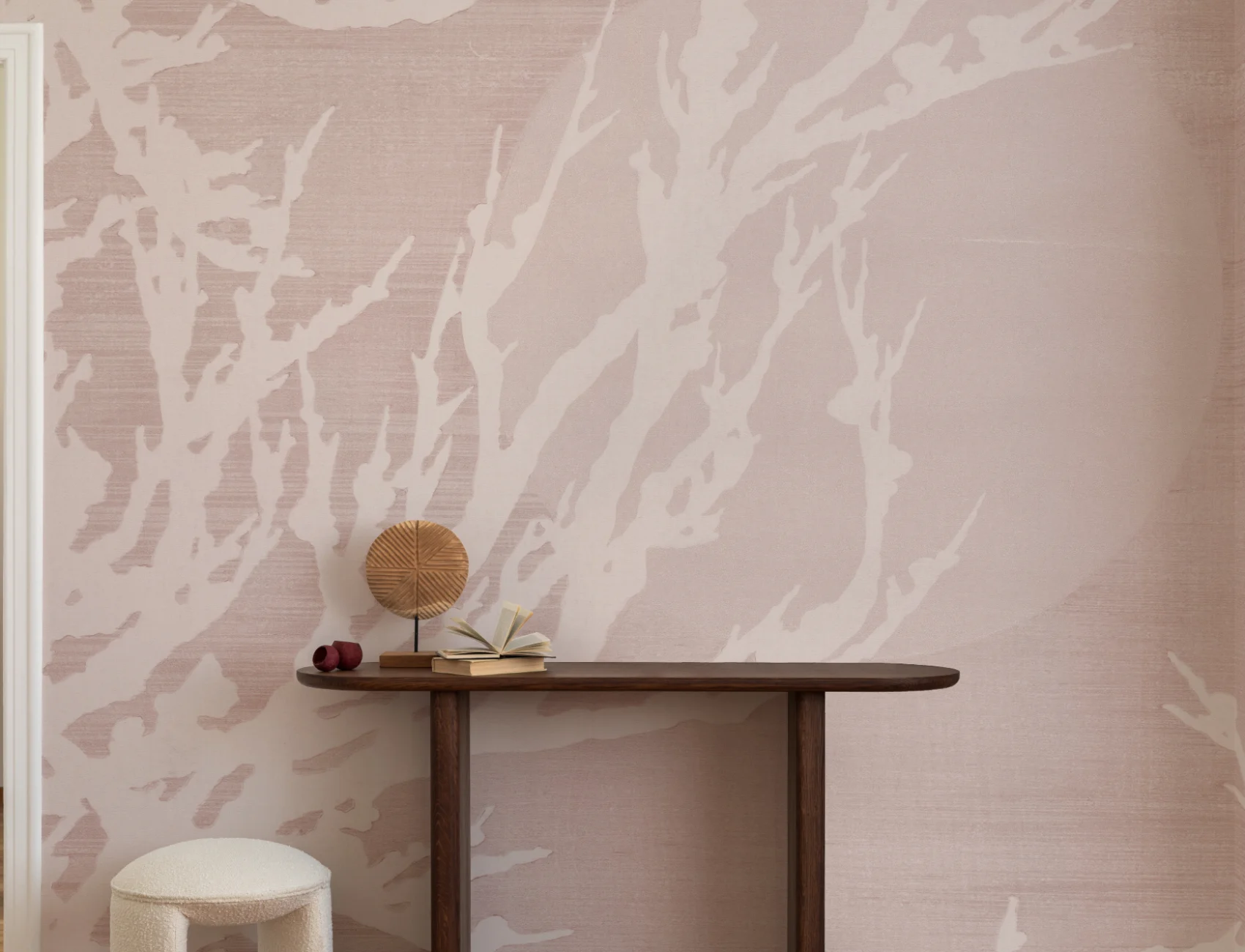 Rosa Yuugen Japanische Natur Minimalistische Fototapete Wandgestaltung